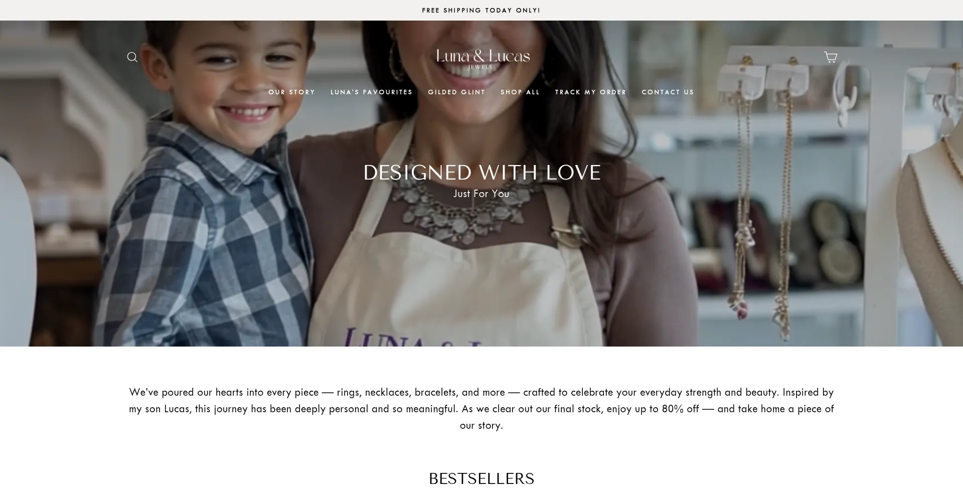 Website screenshot of Lunalucasjewel.com
