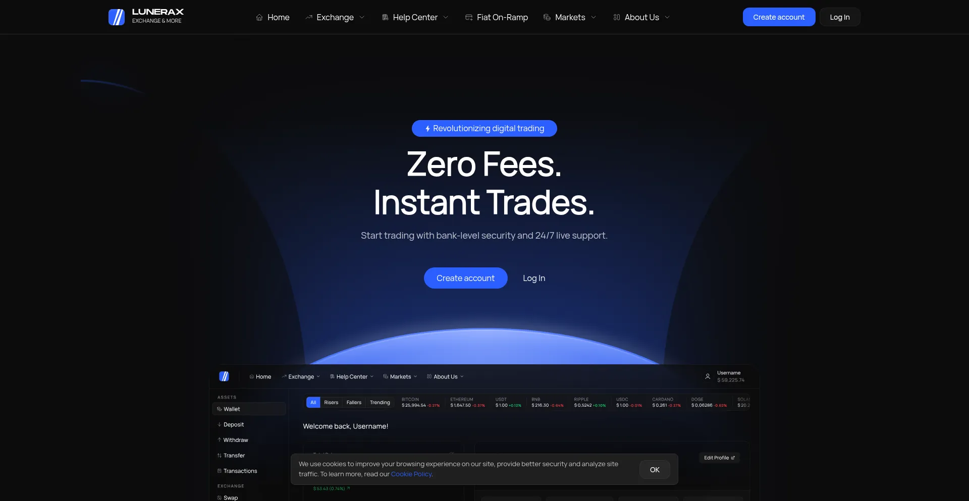 Website screenshot of Lunerax.com