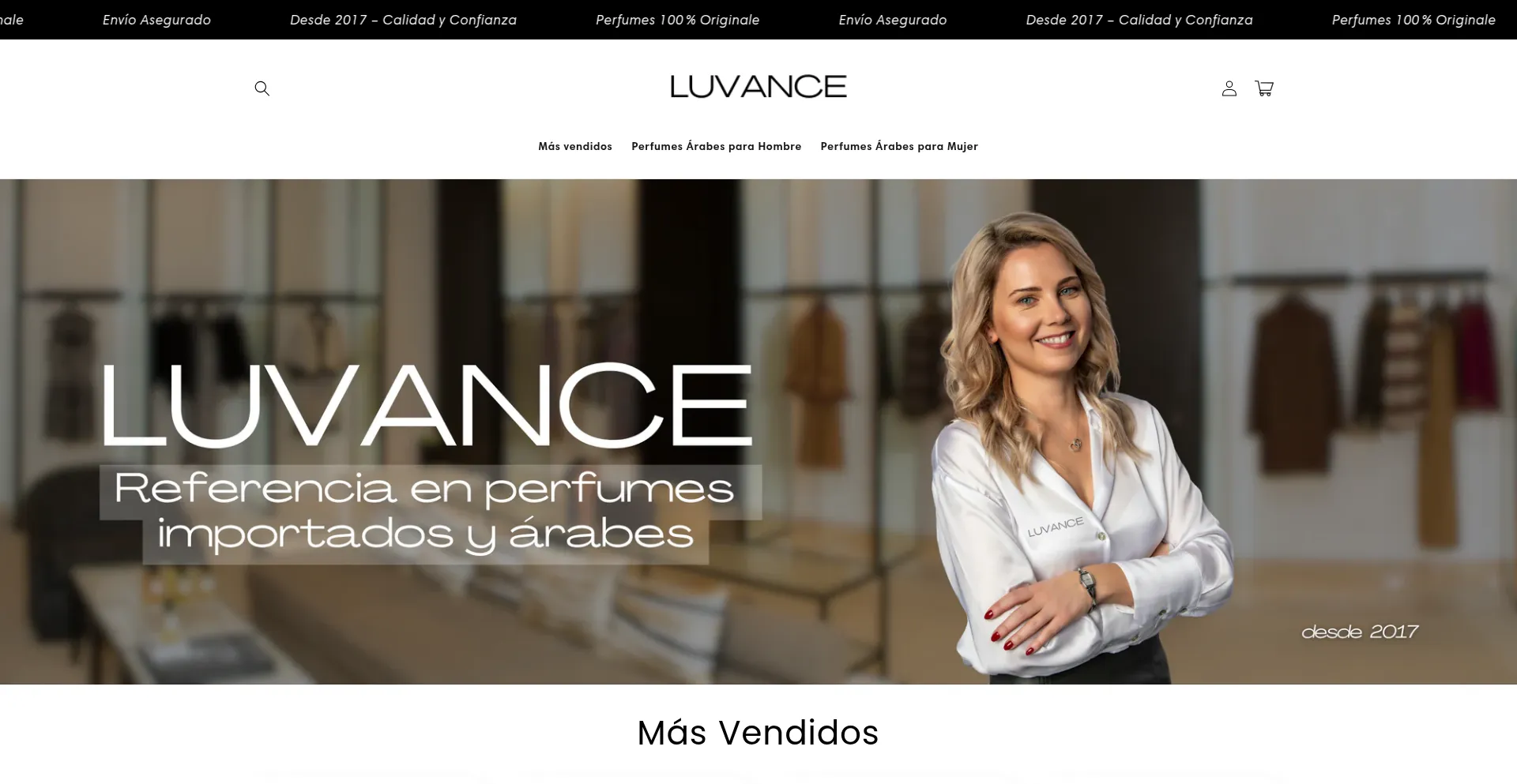 Website screenshot of Luvance.online