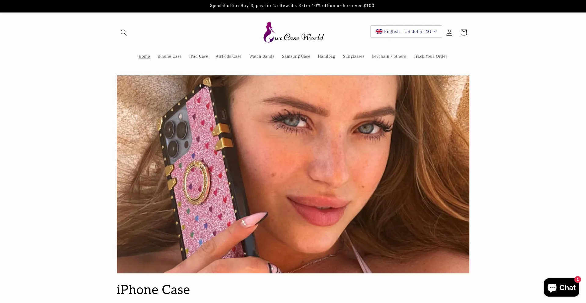 Website screenshot of Luxcaseworld.net
