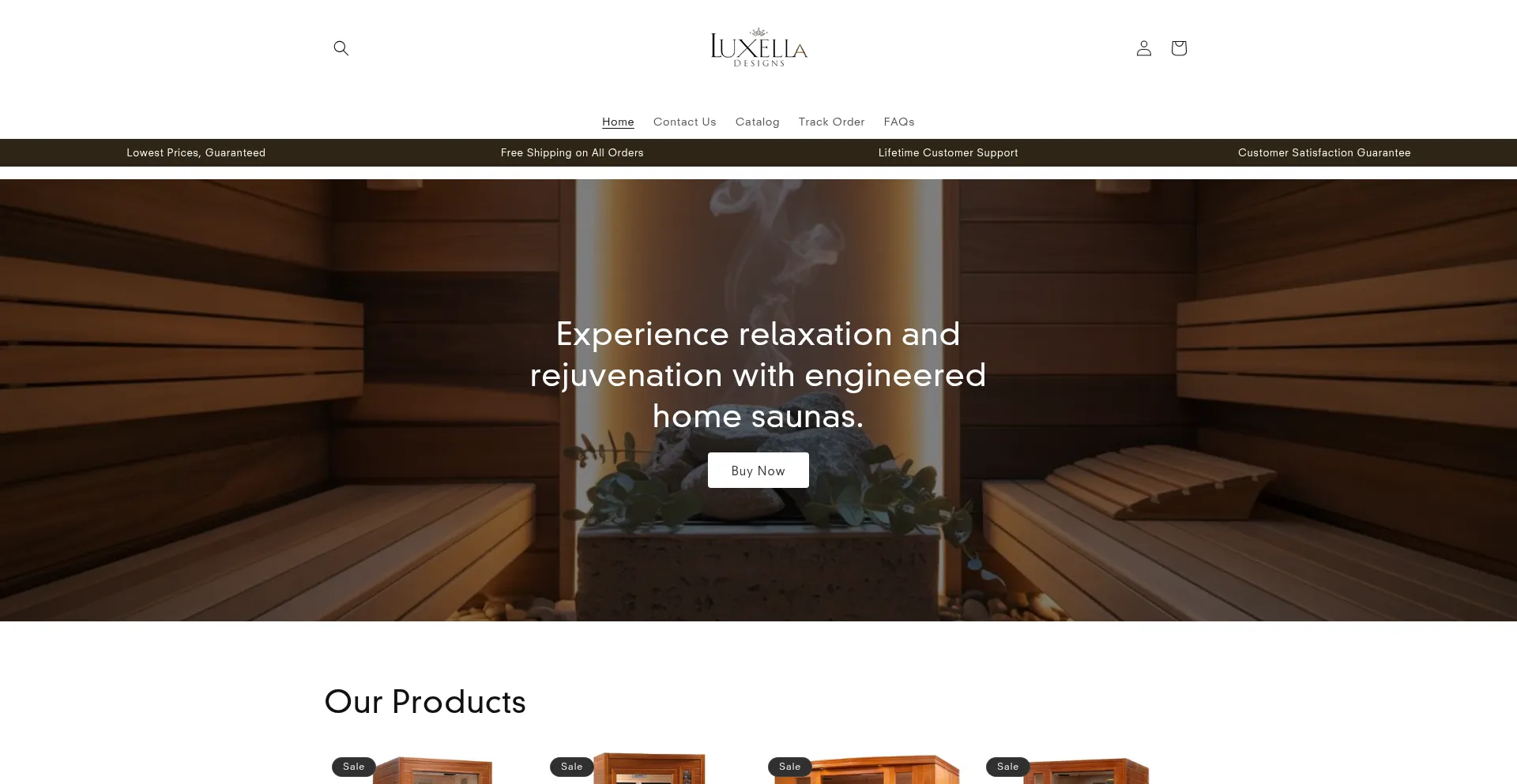 Website screenshot of Luxelladesigns.com