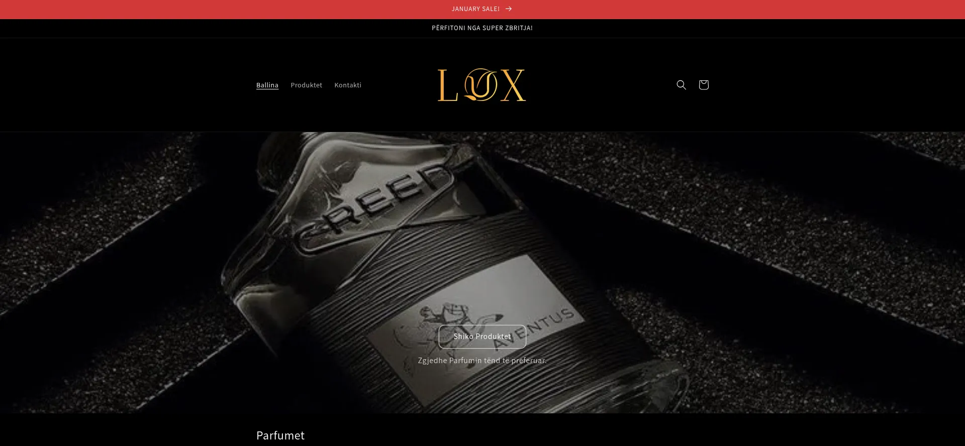 Website screenshot of Luxfragrance-shop.com
