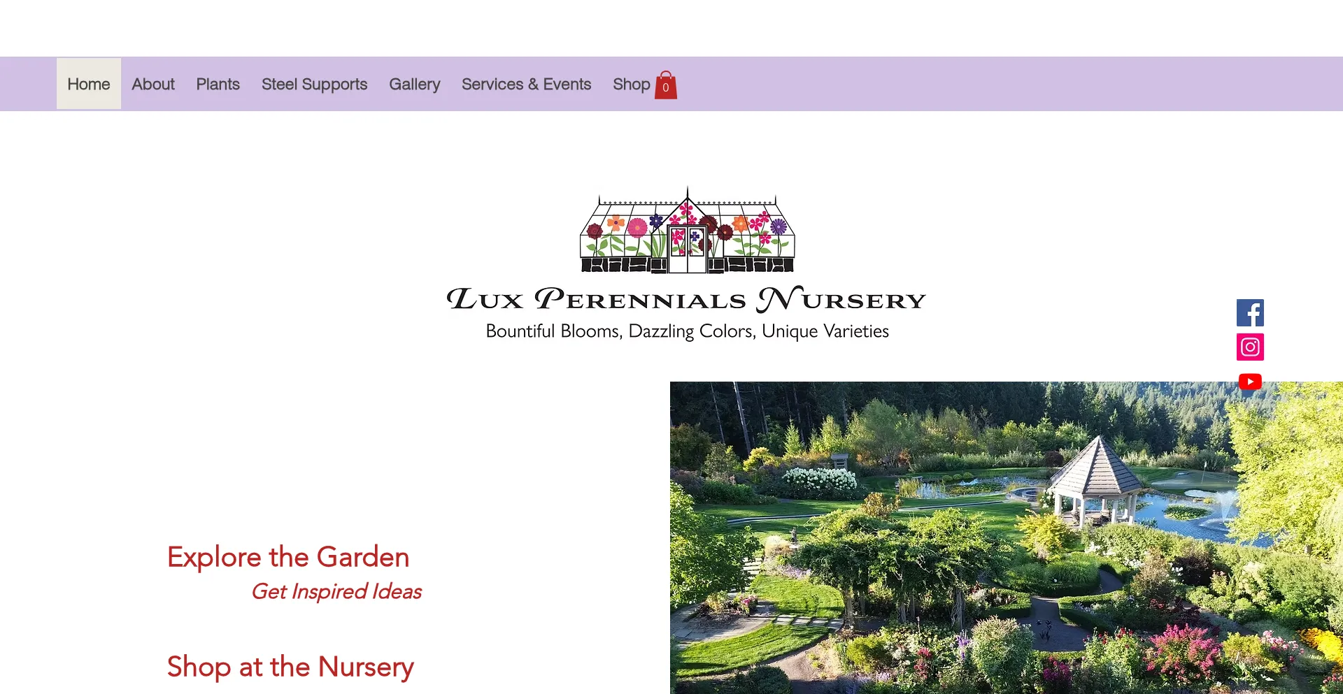 Website screenshot of Luxperennials.com
