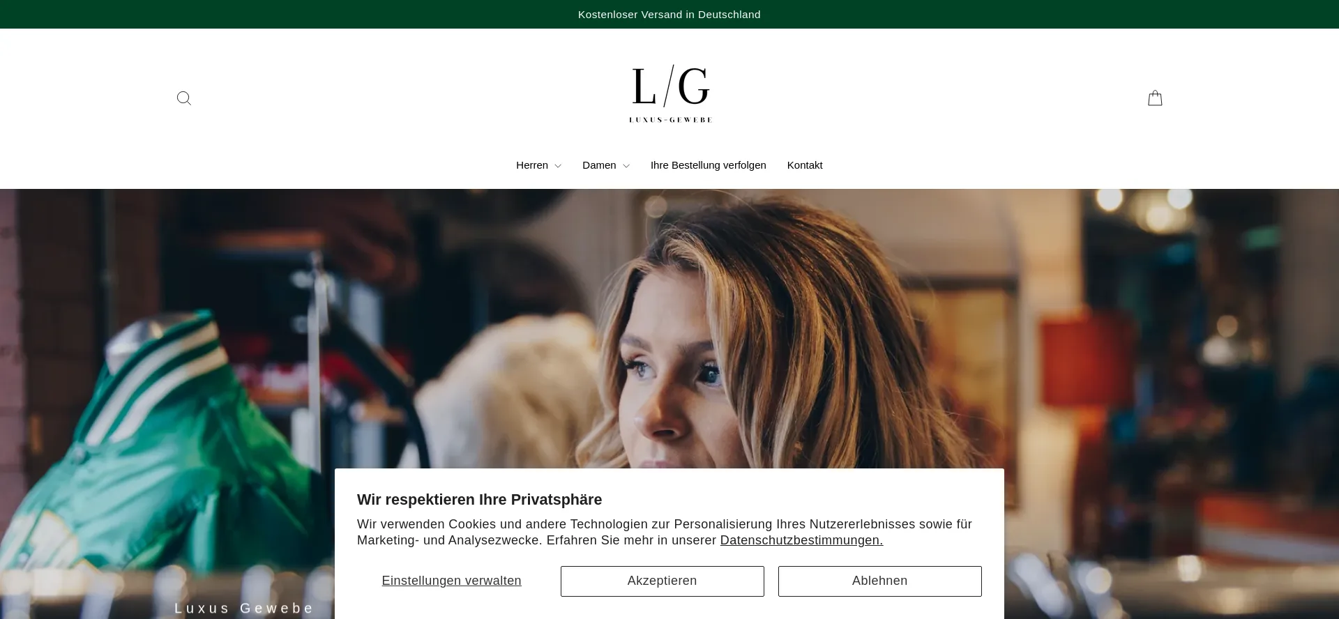 Luxus-gewebe.com Screenshot