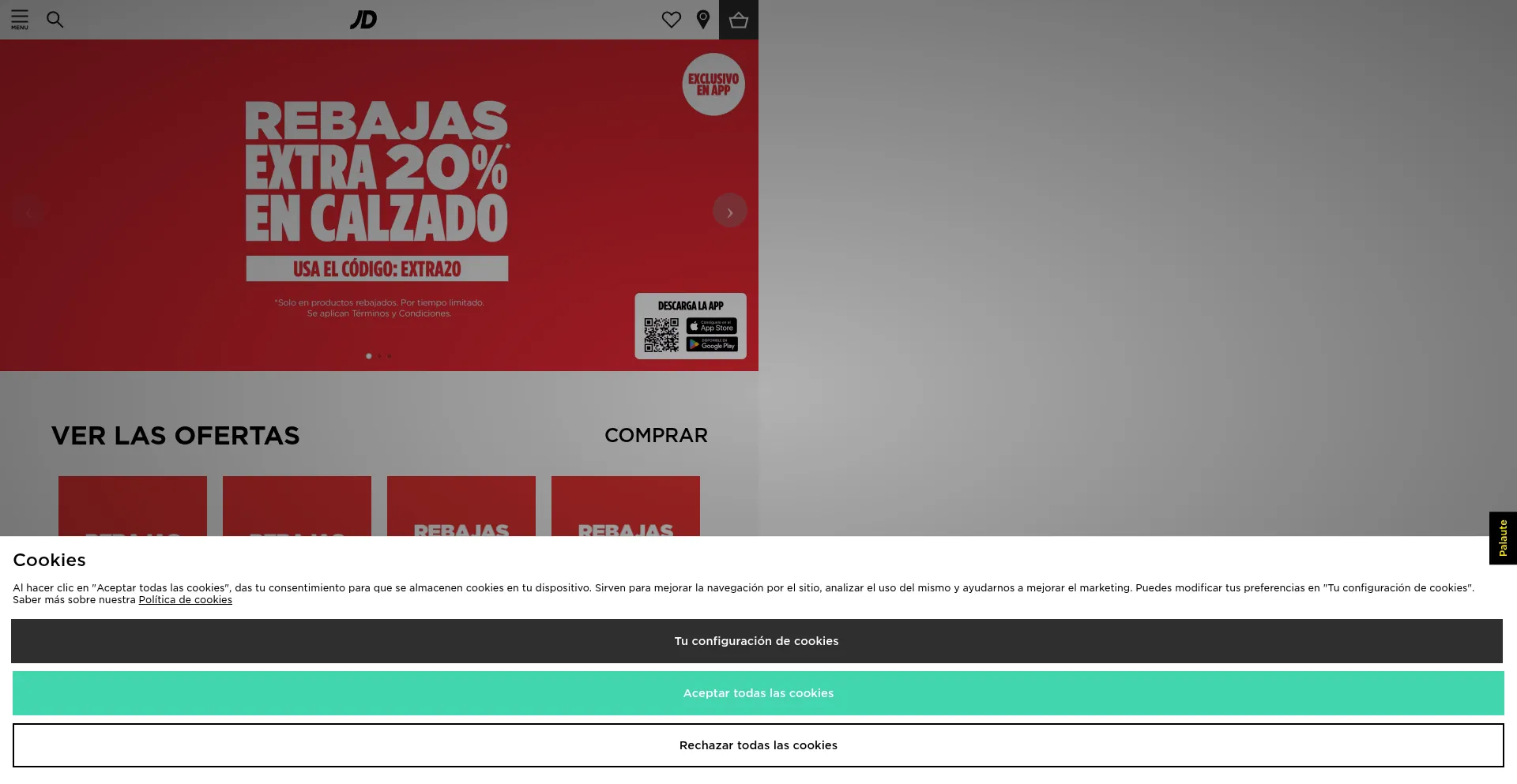Website screenshot of M.jdsports.es
