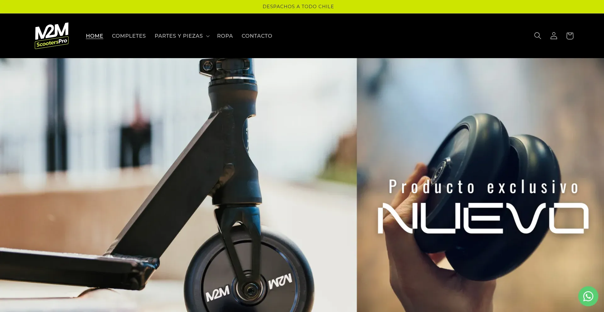 Website screenshot of M2mscooterspro.com