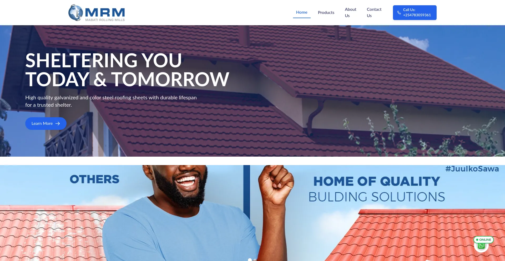 Website screenshot of Mabatirollingmills.shop