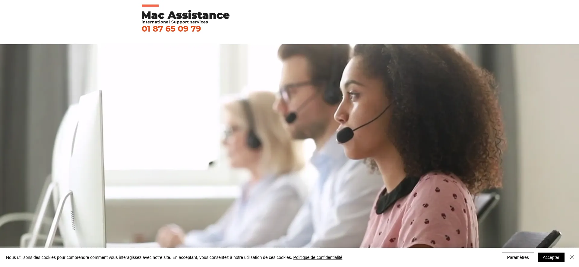 Website screenshot of Mac-assistance.fr