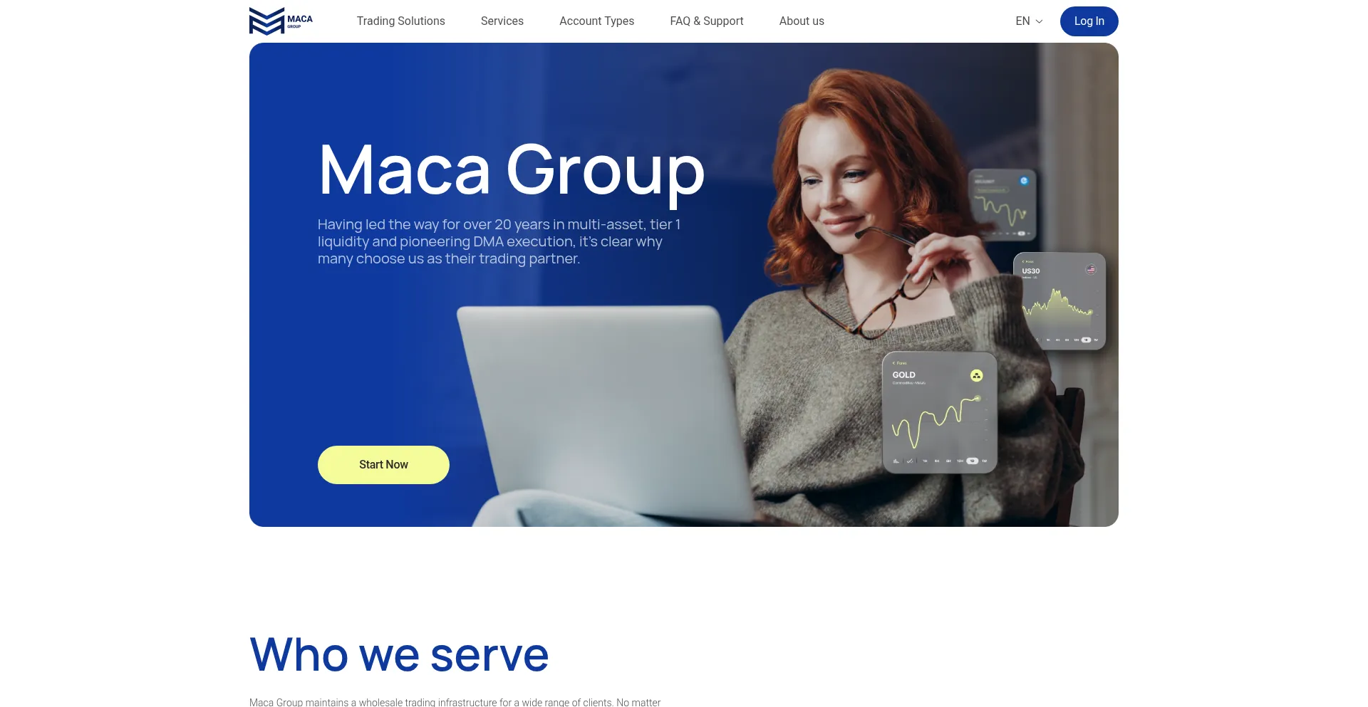 Website screenshot of Maca-group.io