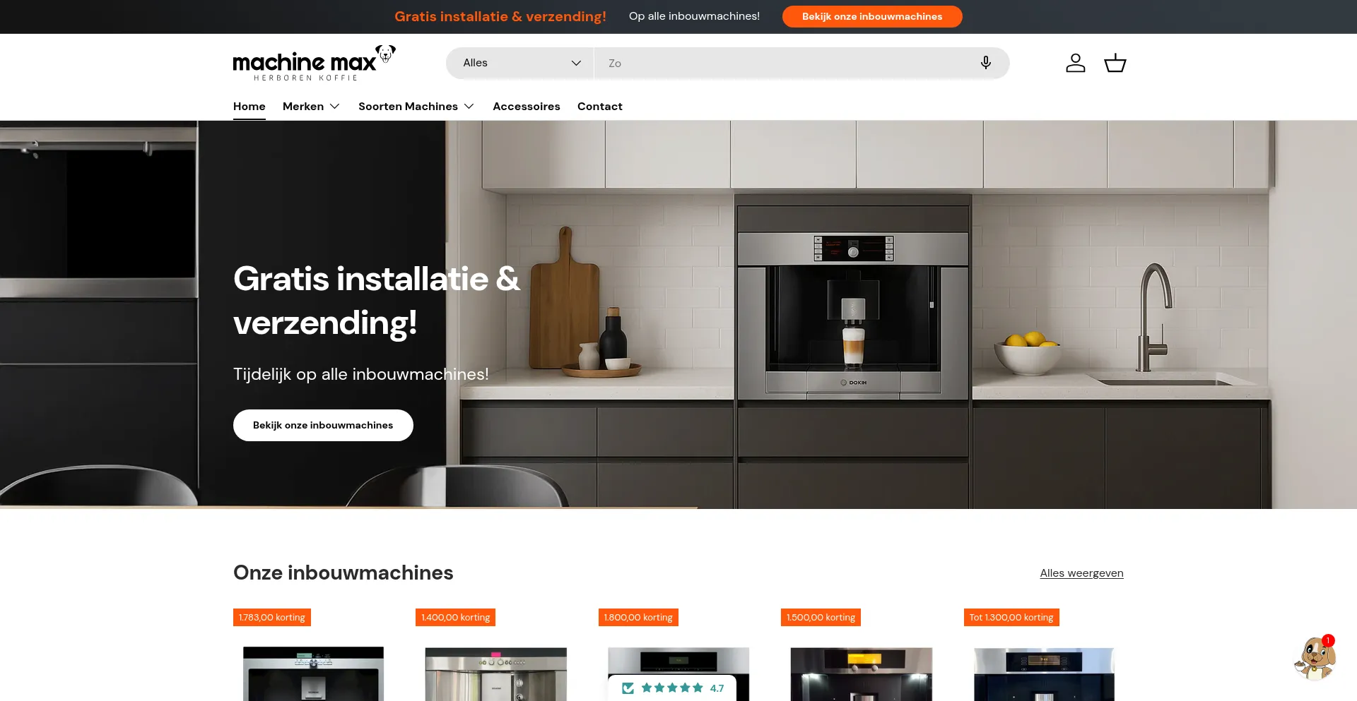 Website screenshot of Machinemax.nl