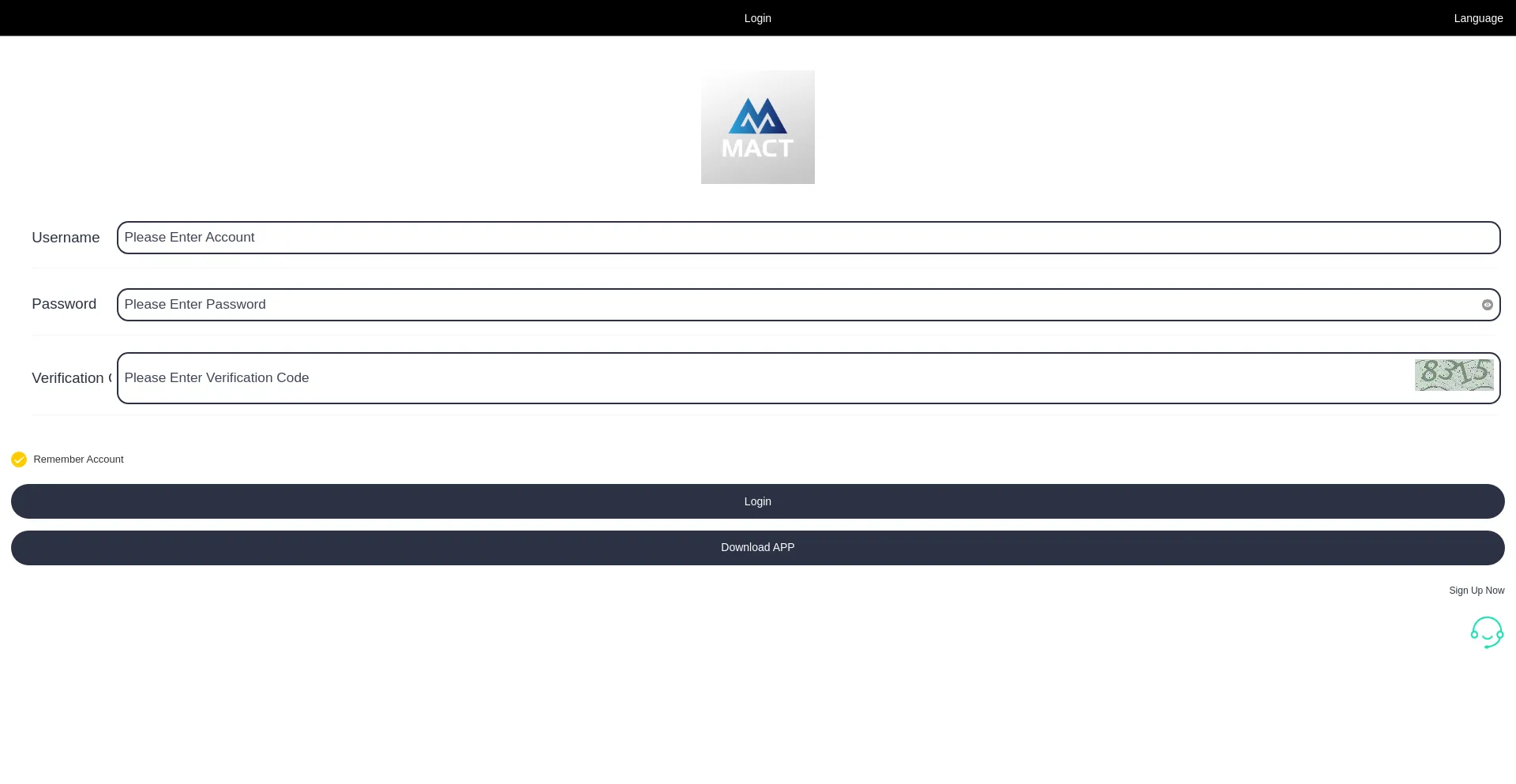 Website screenshot of Mact-vip.com