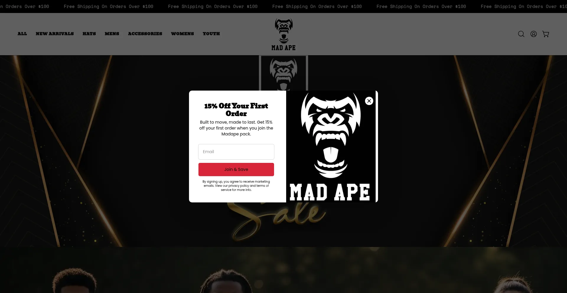Website screenshot of Madape.com