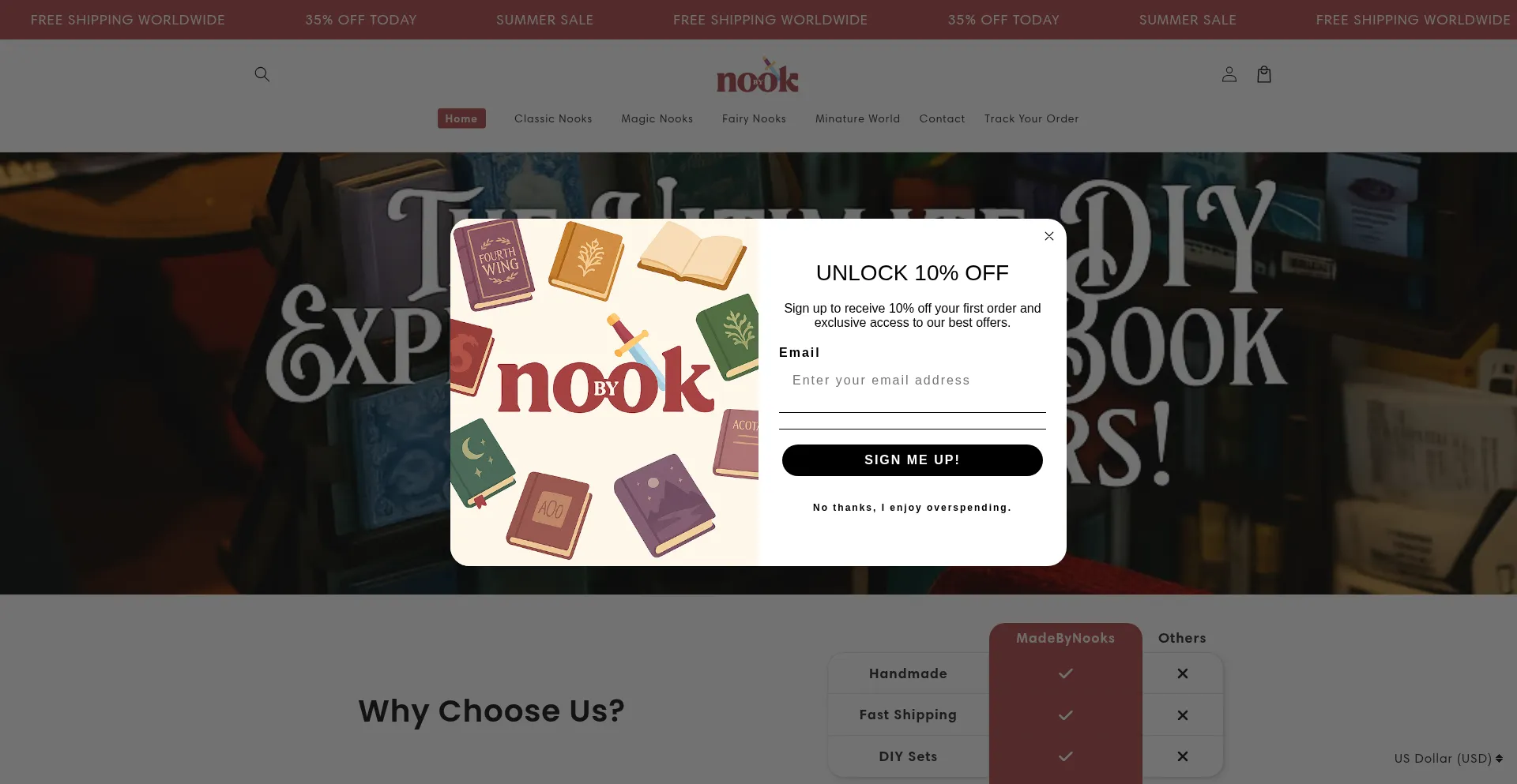 Website screenshot of Madebynooks.com
