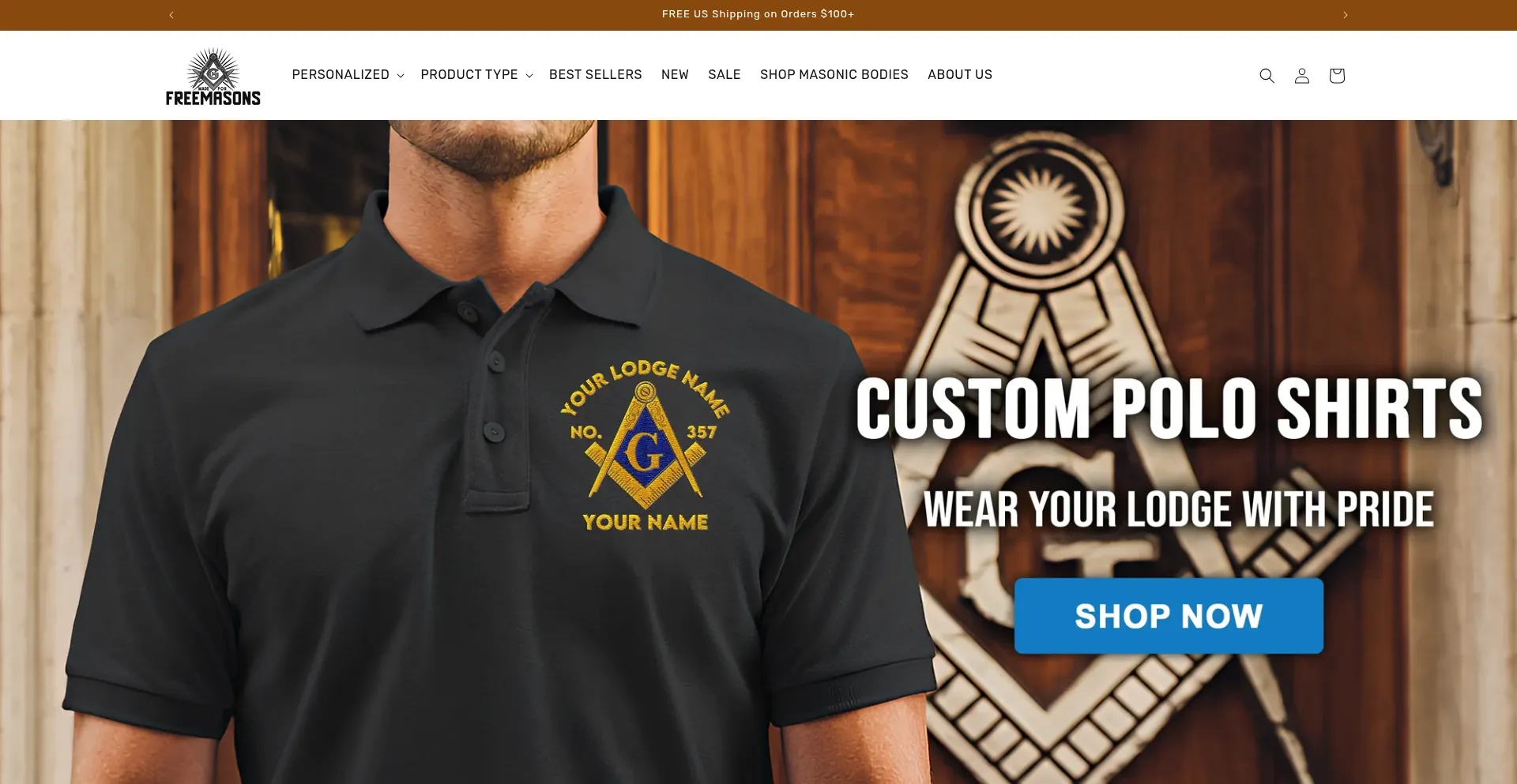 Website screenshot of Madeforfreemasons.com