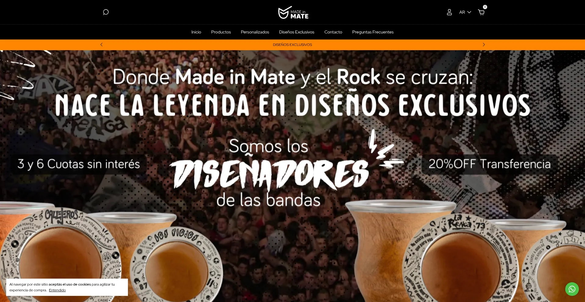 Website screenshot of Madeinmate.com.ar