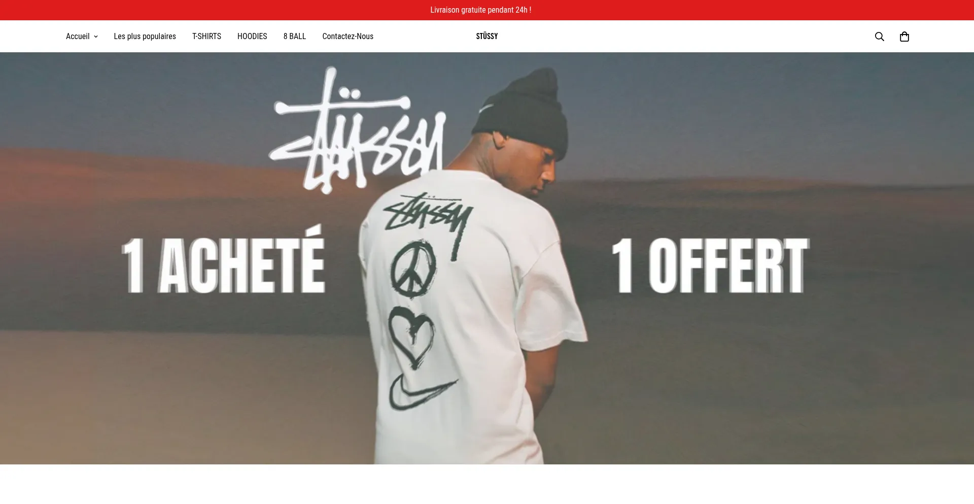 Website screenshot of Magasin-stussy.com