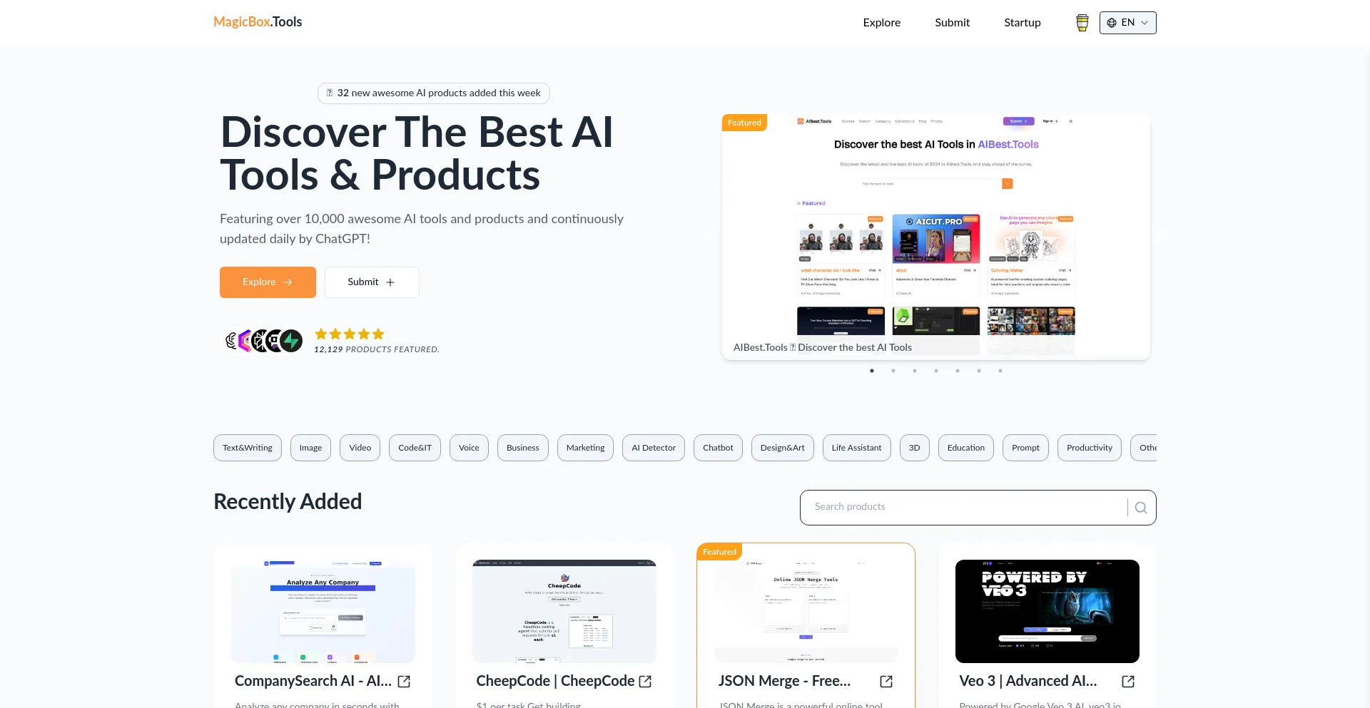 Website screenshot of Magicbox.tools