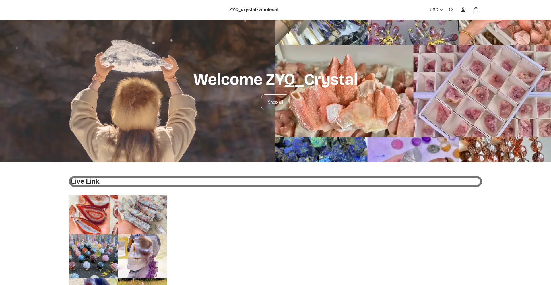 Website screenshot of Magiccrystalwholesale.myshopify.com