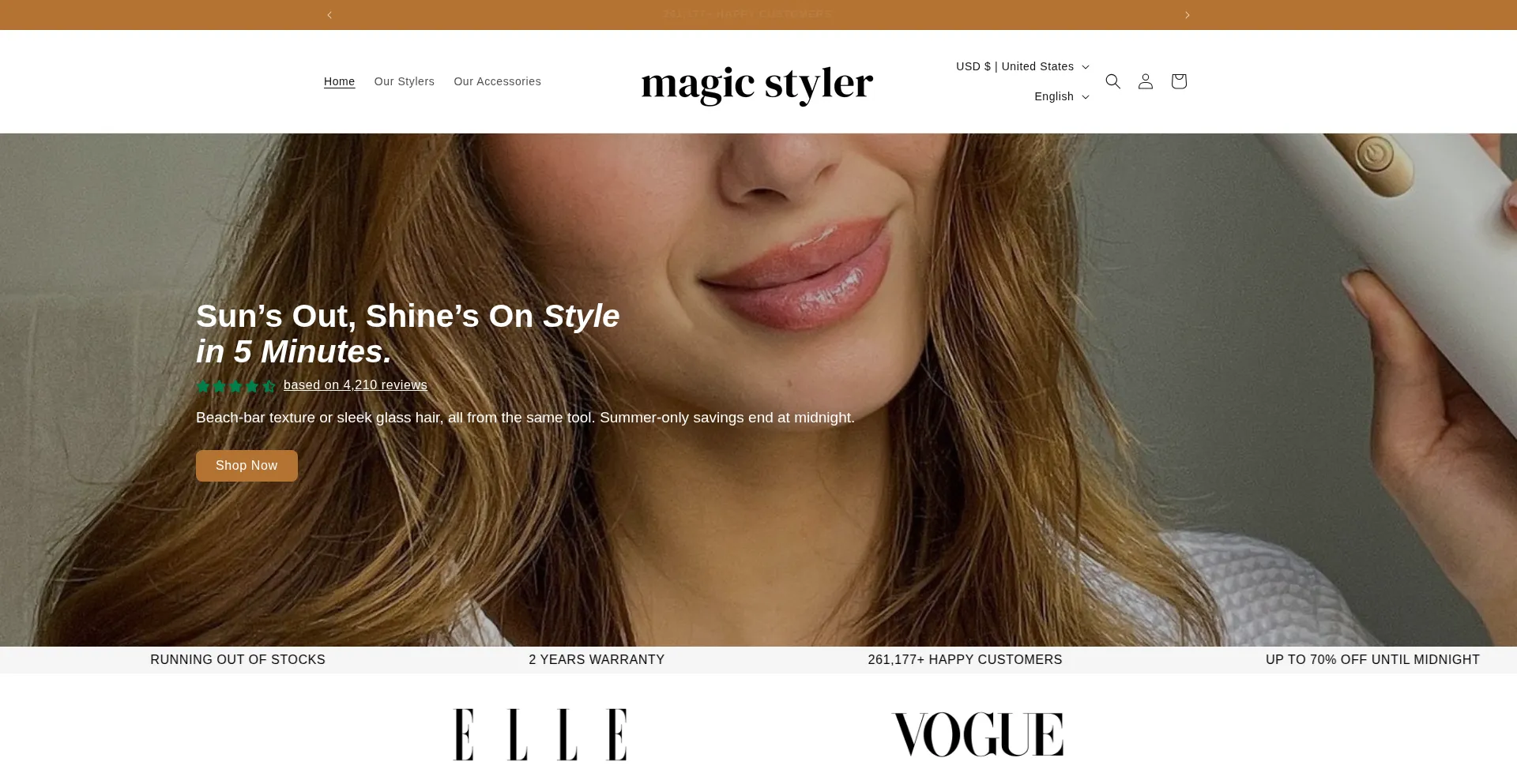 Website screenshot of Magicstyler.co