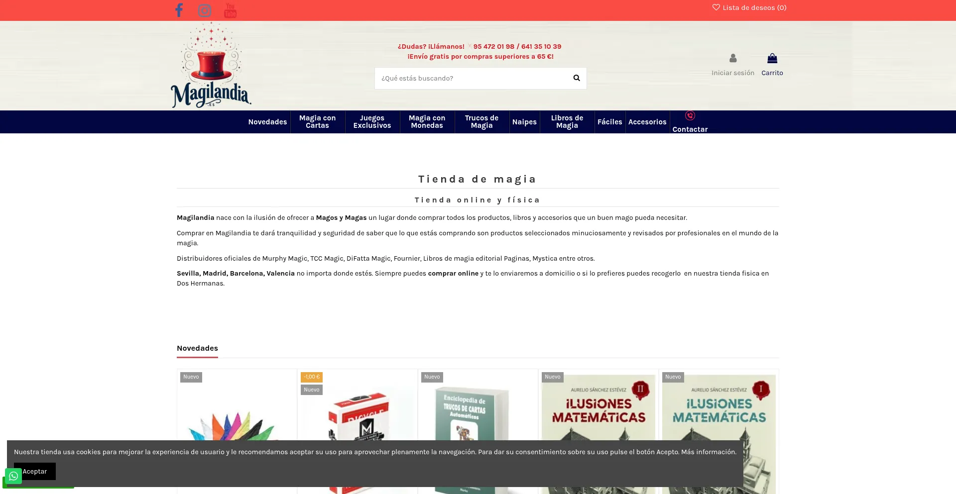 Website screenshot of Magilandia.es