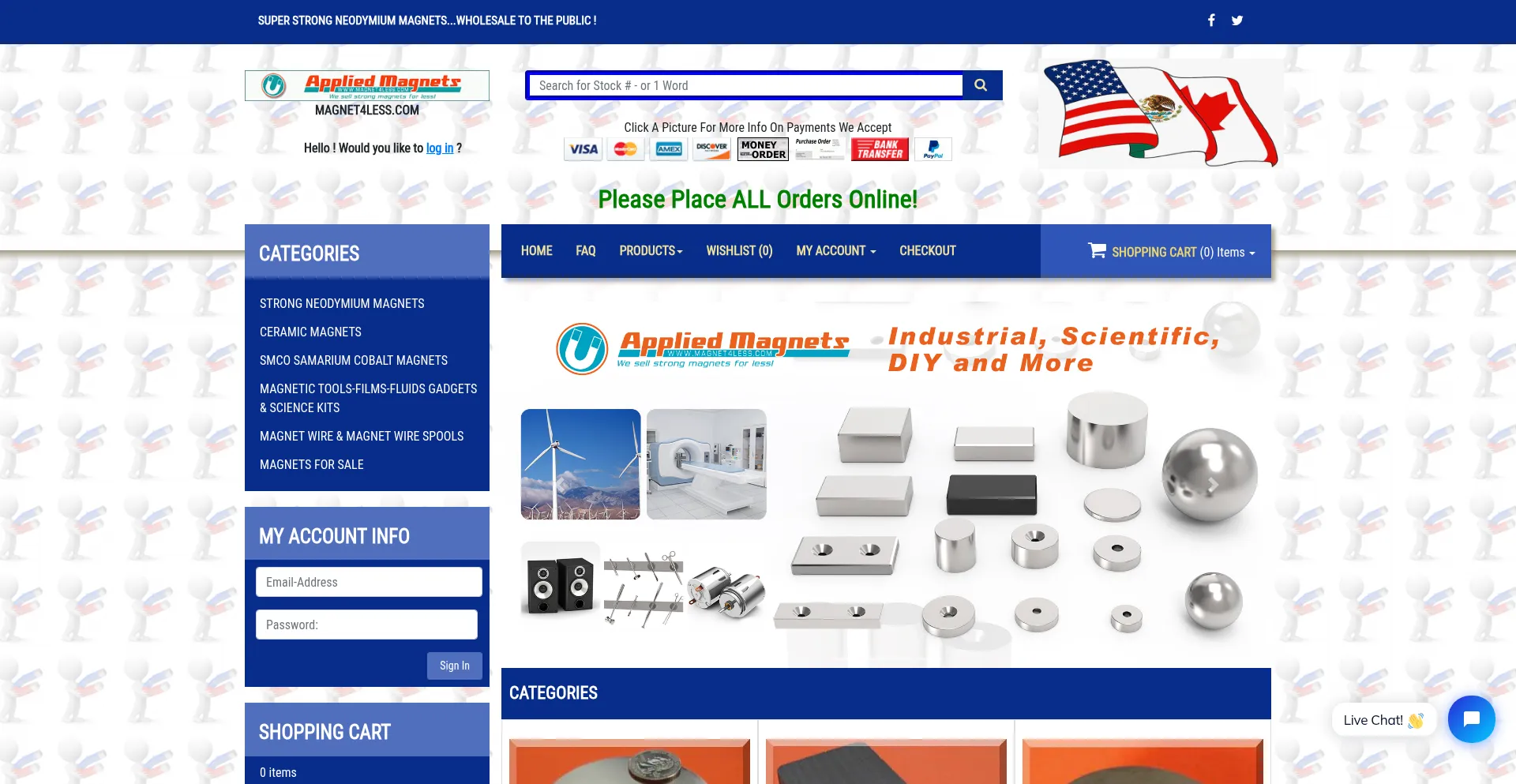 Website screenshot of Magnet4less.com