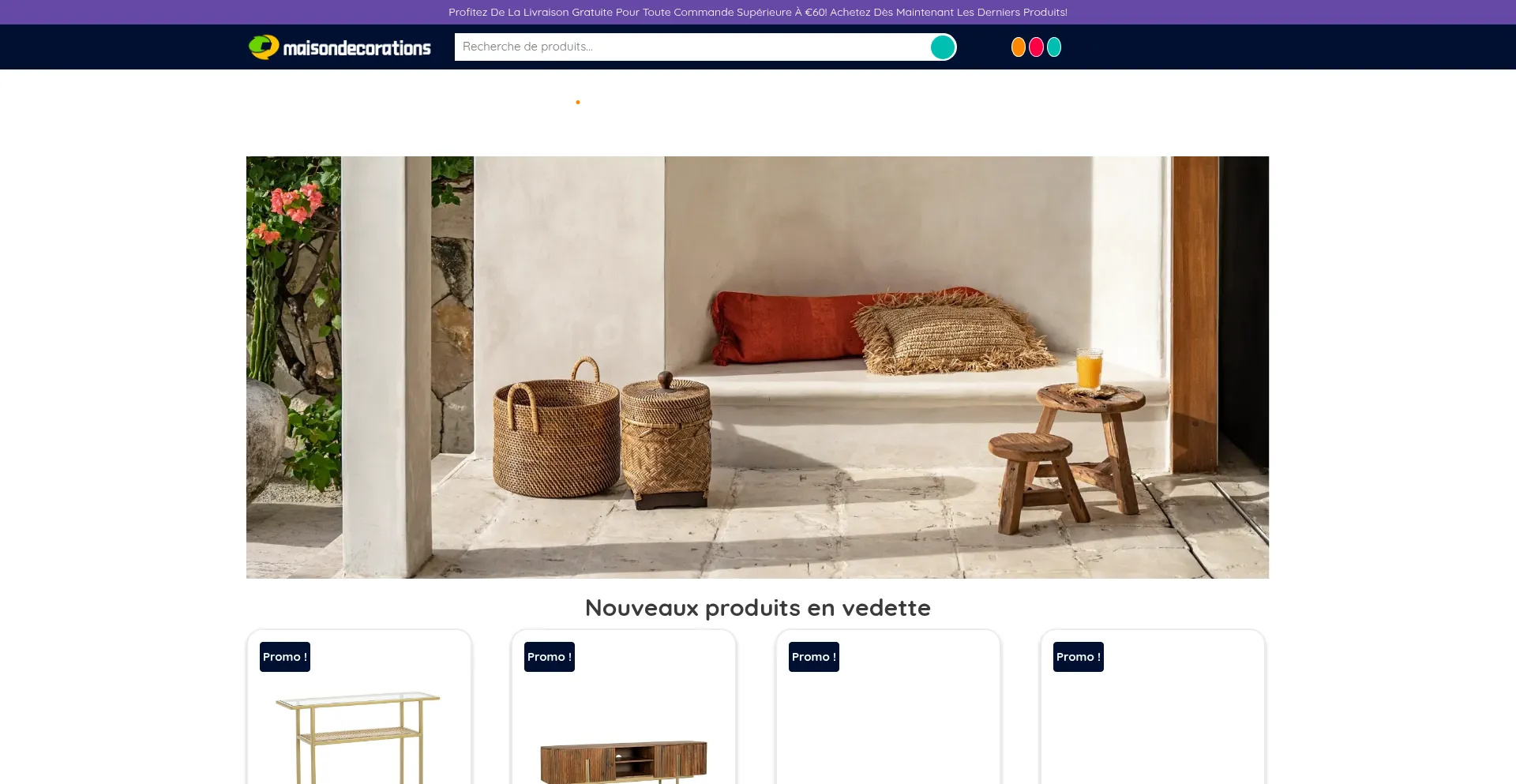 Website screenshot of Maisondecorations.com