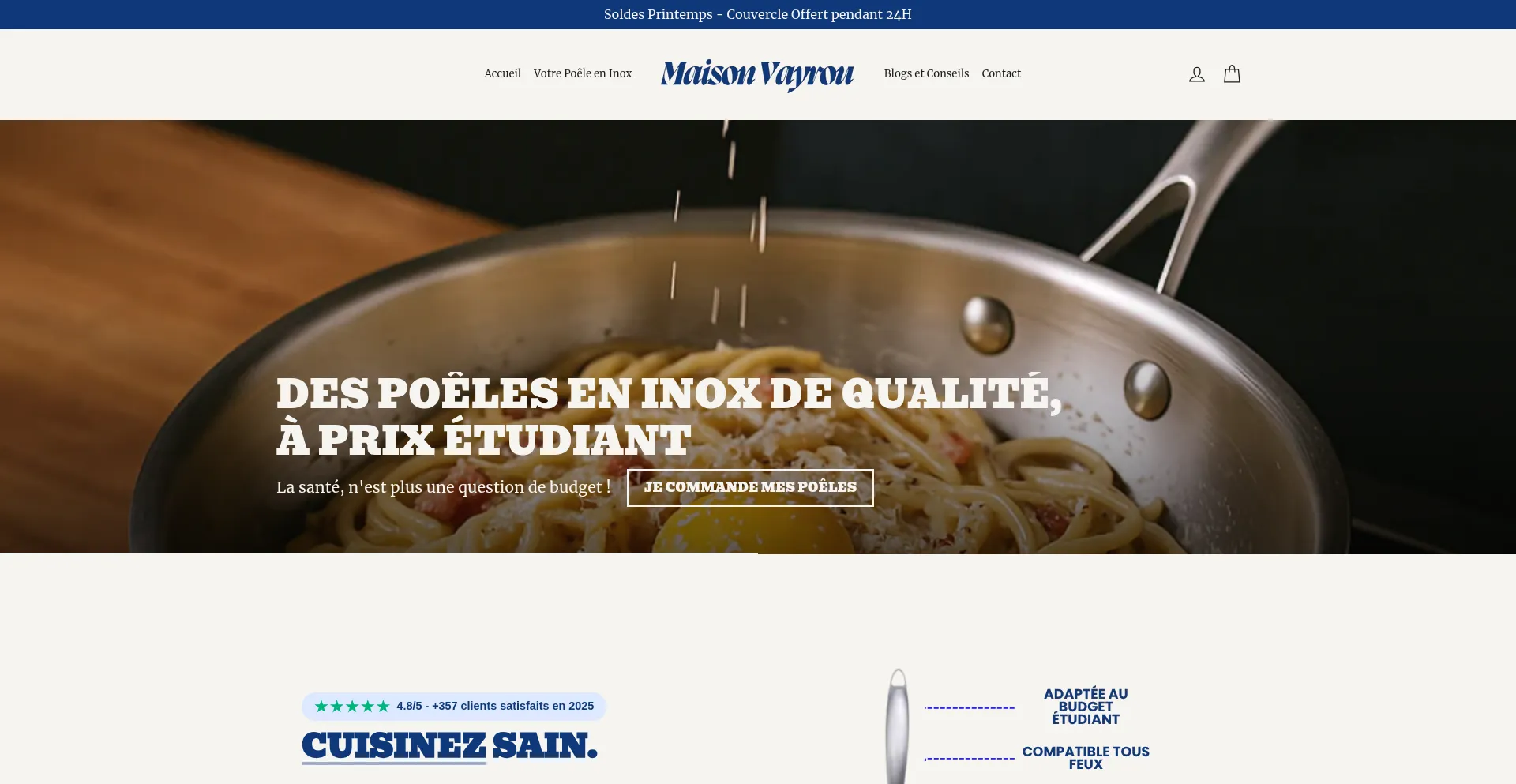 Website screenshot of Maisonvayrou.fr
