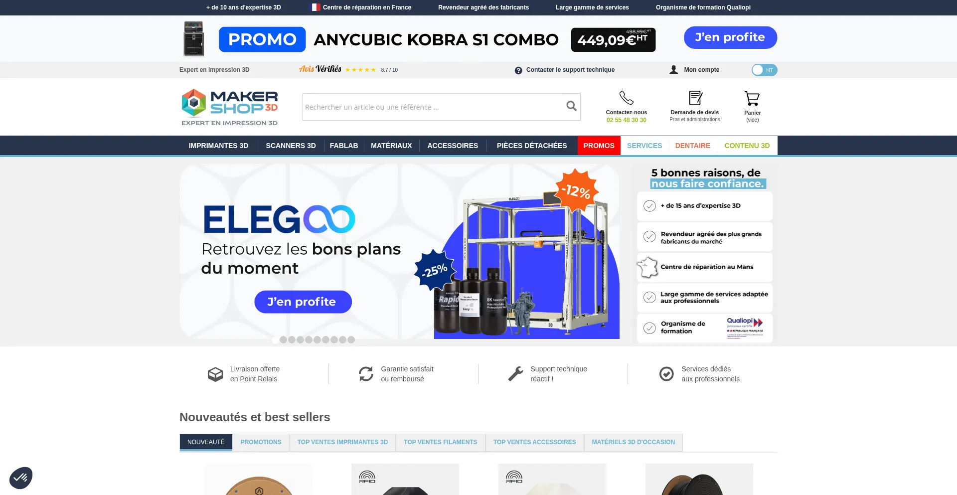 Website screenshot of Makershop.fr