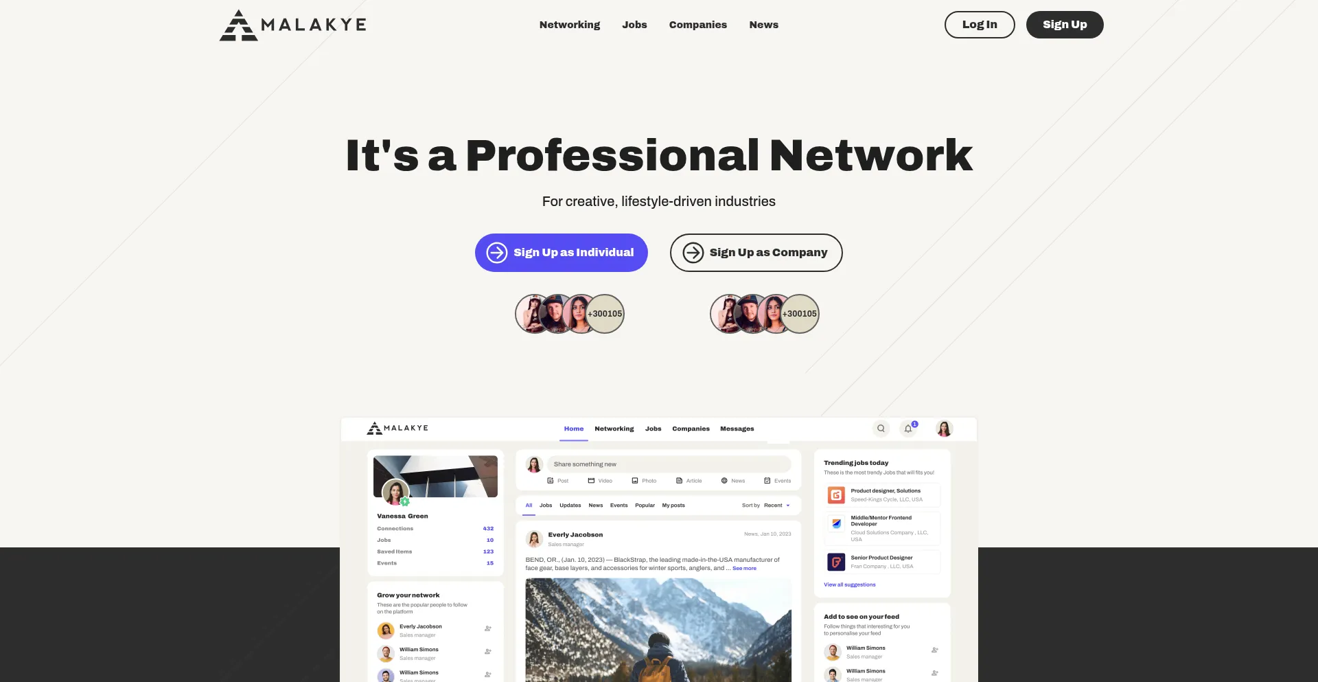 Website screenshot of Malakye.com
