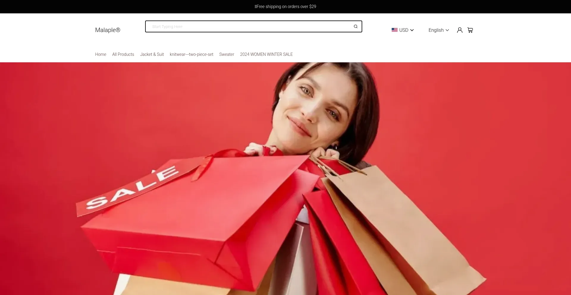 Website screenshot of Malaple.com