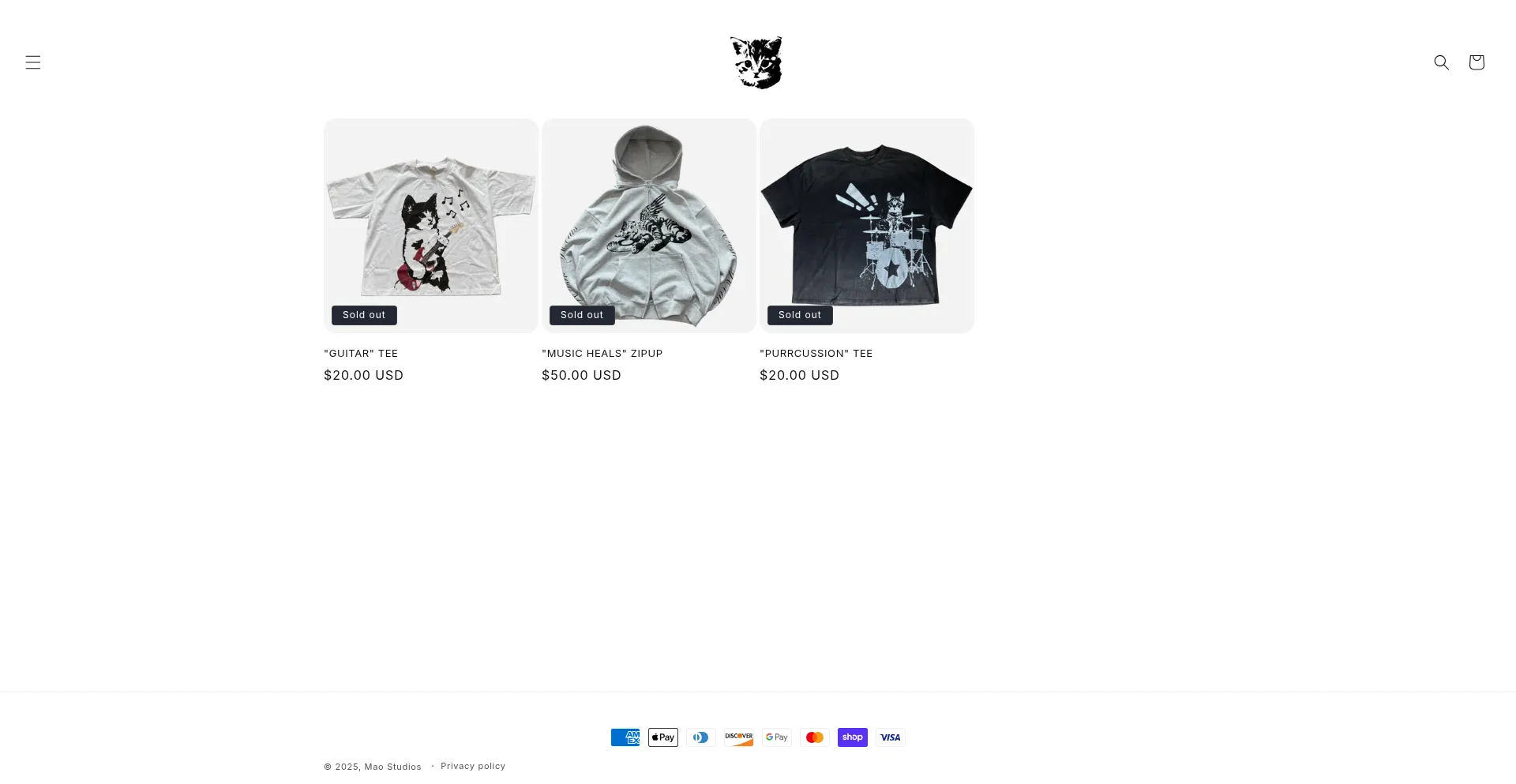 Website screenshot of Maostudios.us