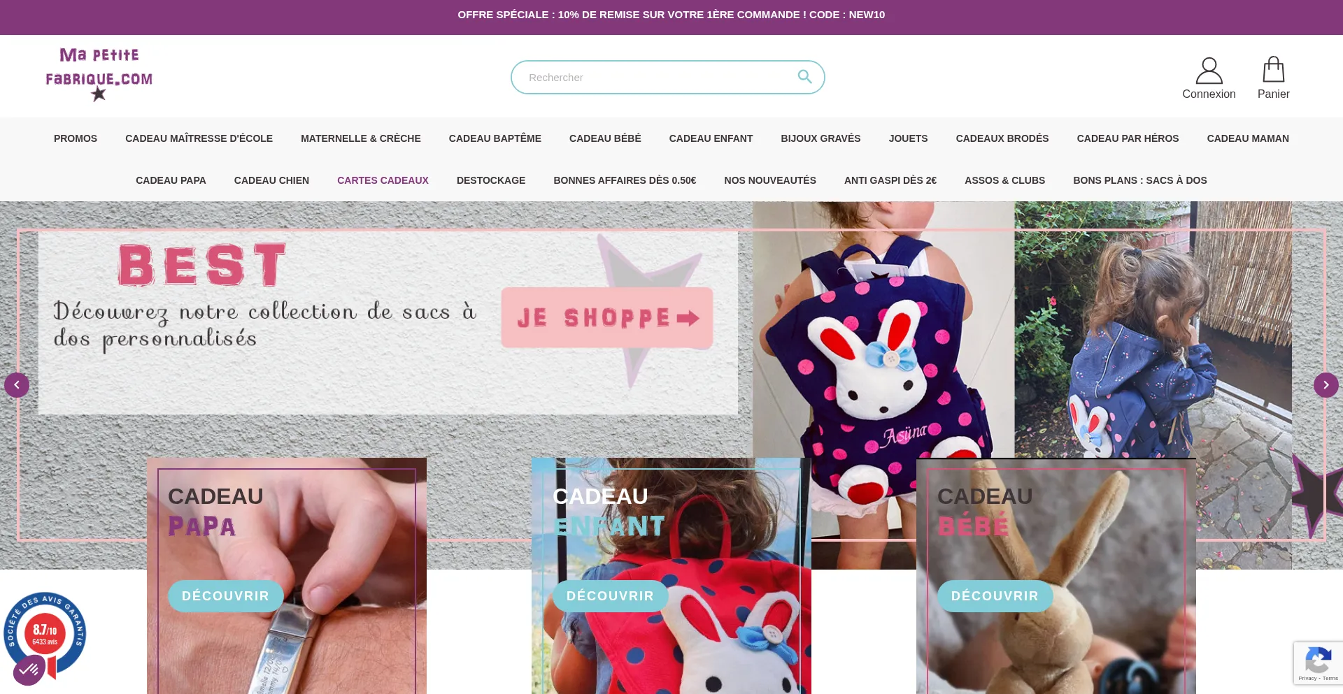 Website screenshot of Mapetitefabrique.com