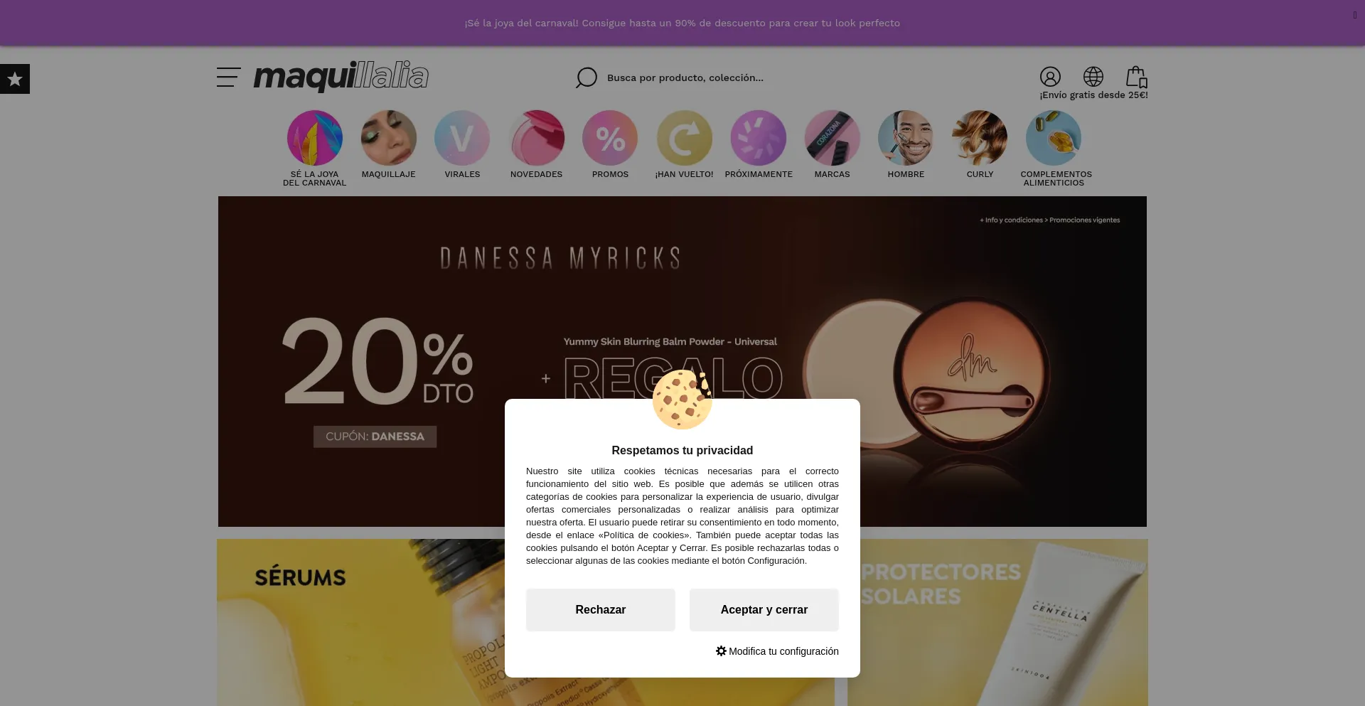 Website screenshot of Maquillalia.com