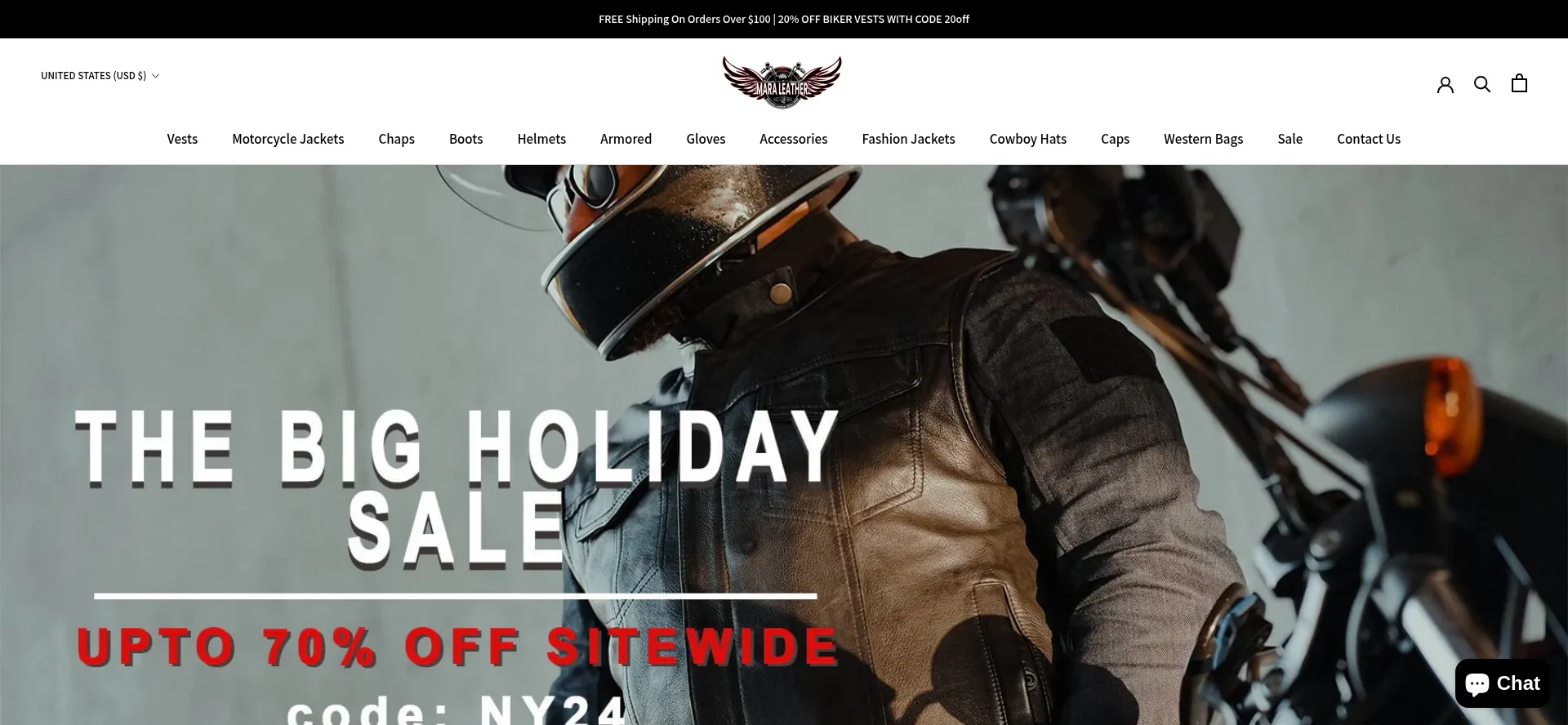 Maraleatherstore.com Screenshot