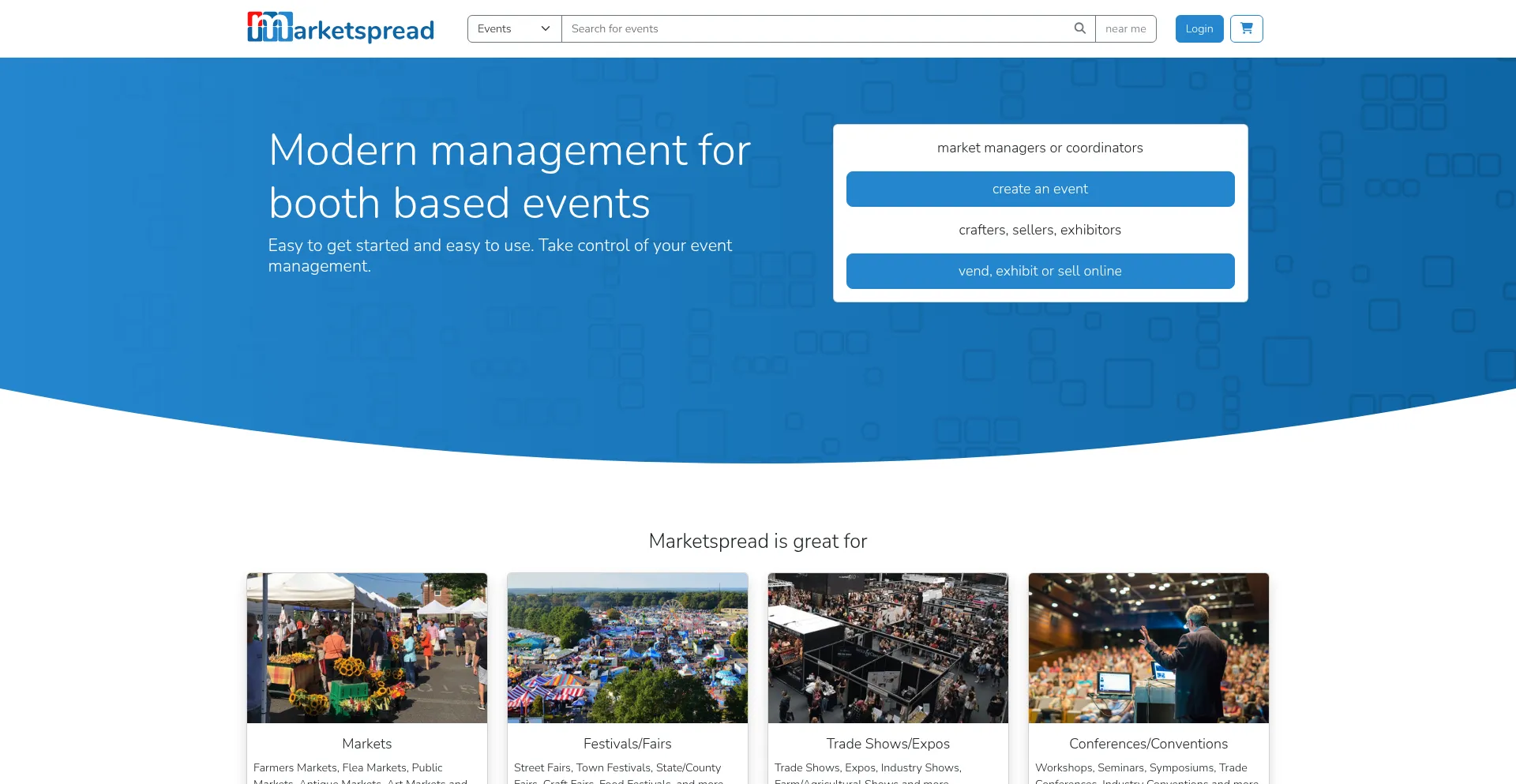 Website screenshot of Marketspread.com