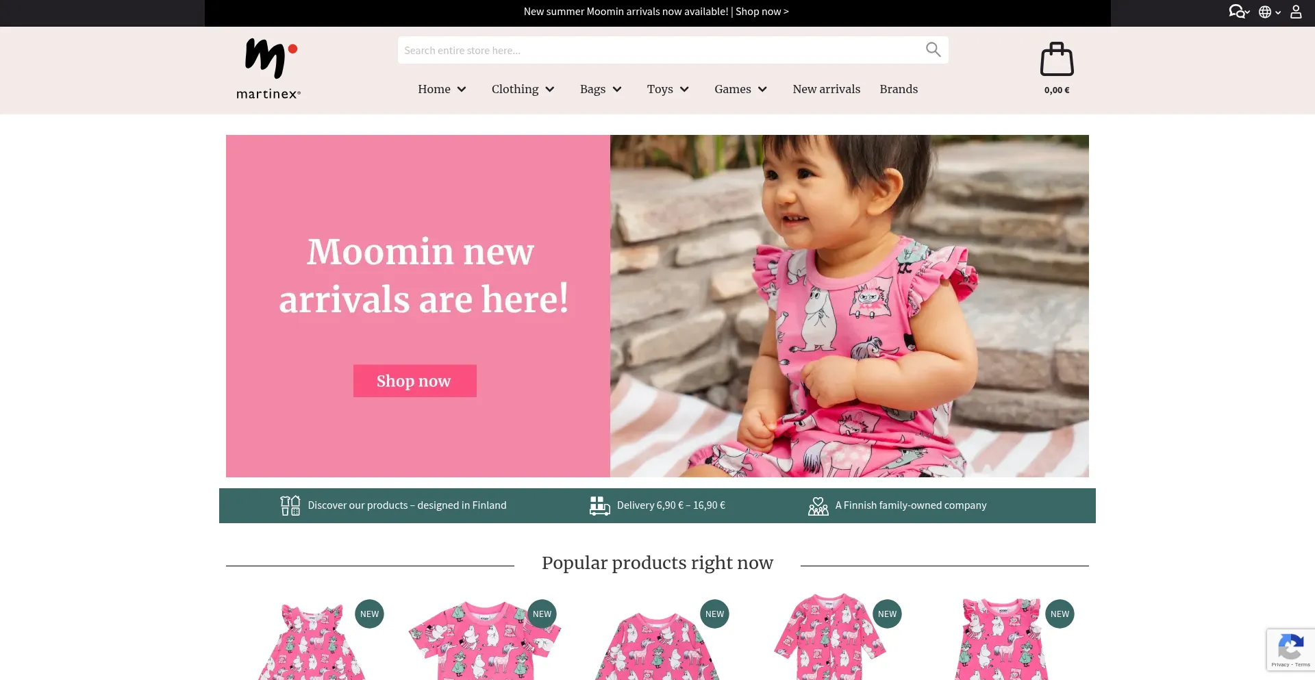 Website screenshot of Martinexshop.com