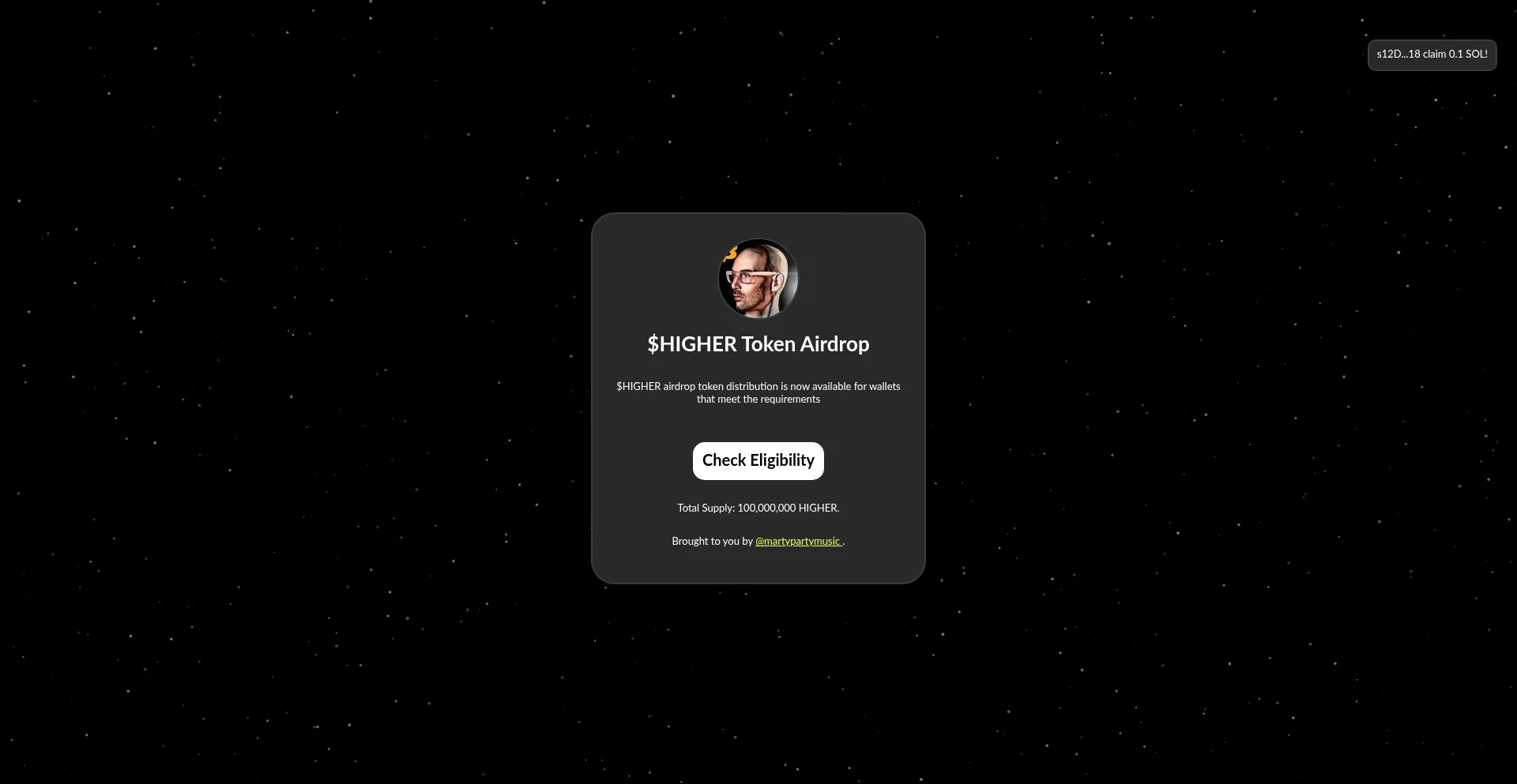 Website screenshot of Marty-drops.xyz