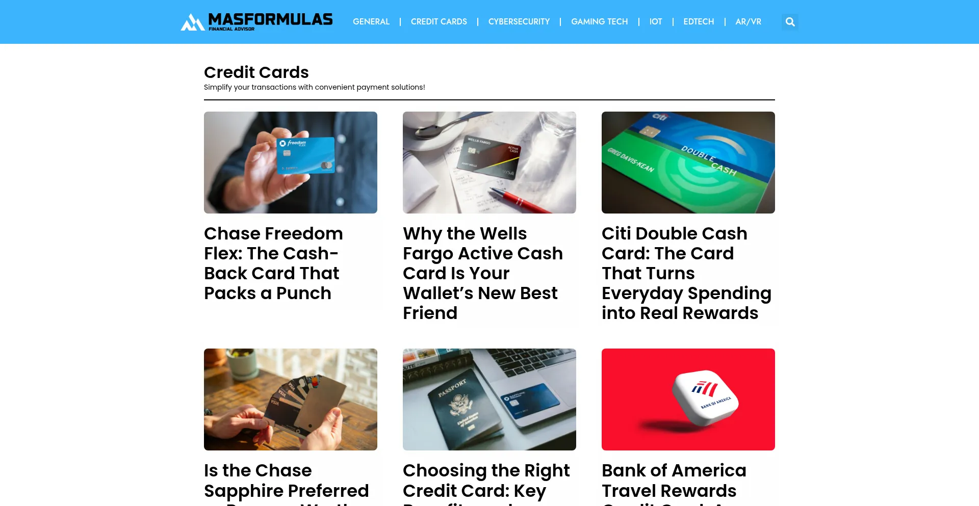 Website screenshot of Masformulas.com