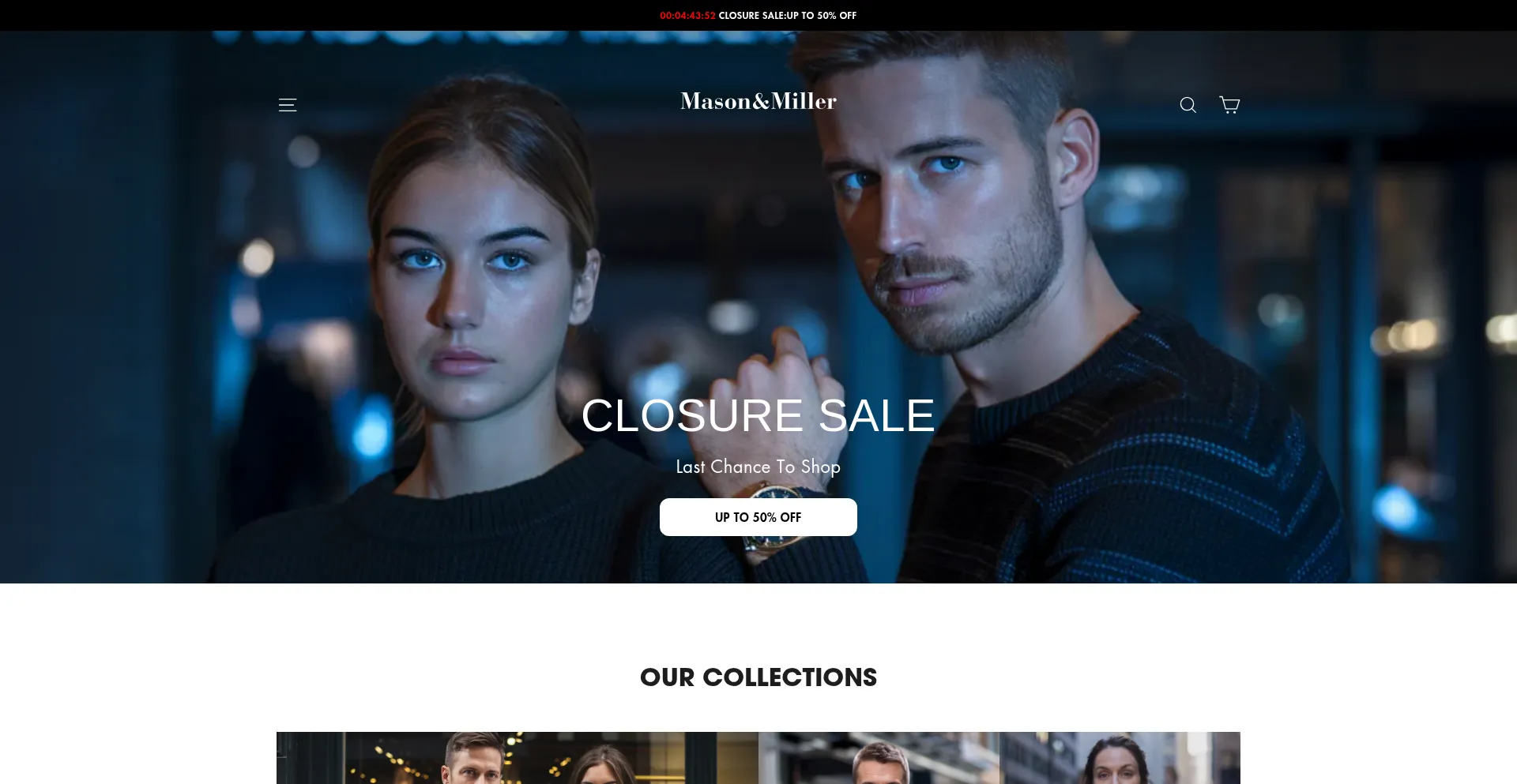 Website screenshot of Mason-miller.com
