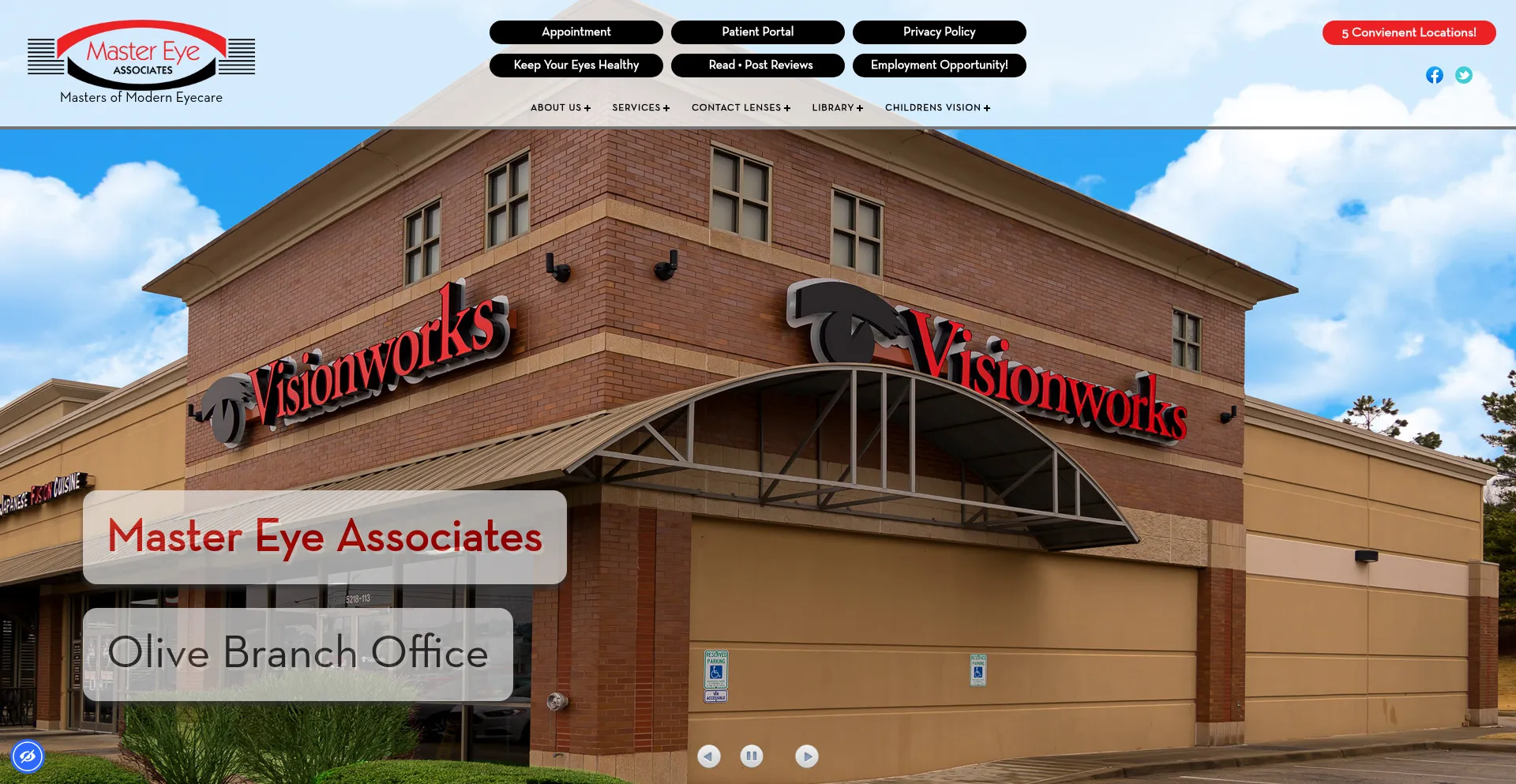 Website screenshot of Mastereyememphis.com