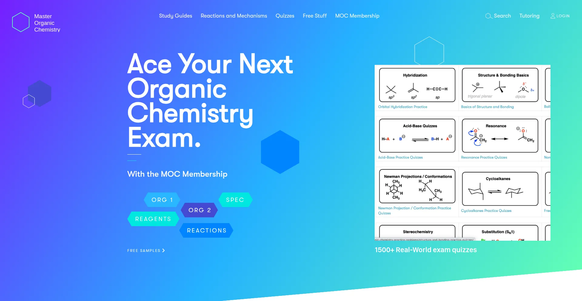 Website screenshot of Masterorganicchemistry.com