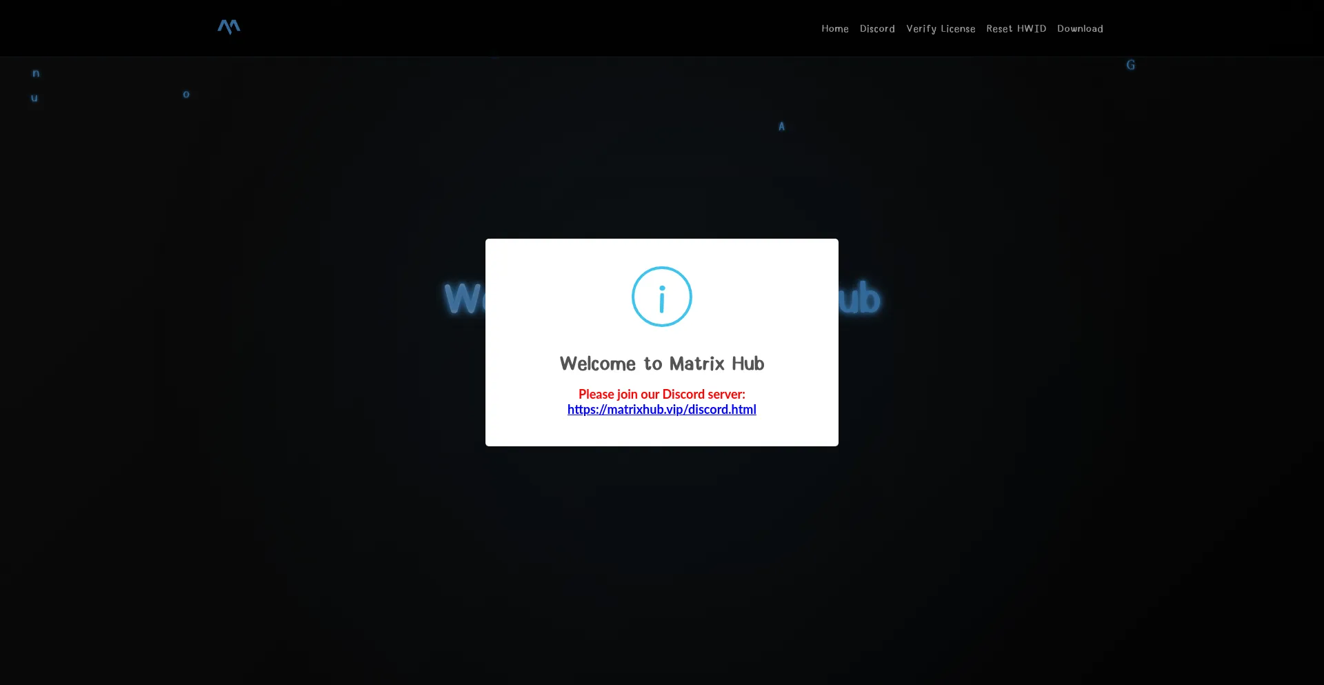 Website screenshot of Matrixhub.vip