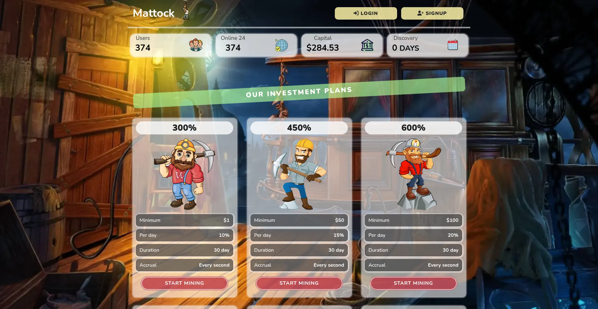 Website screenshot of Mattock.biz