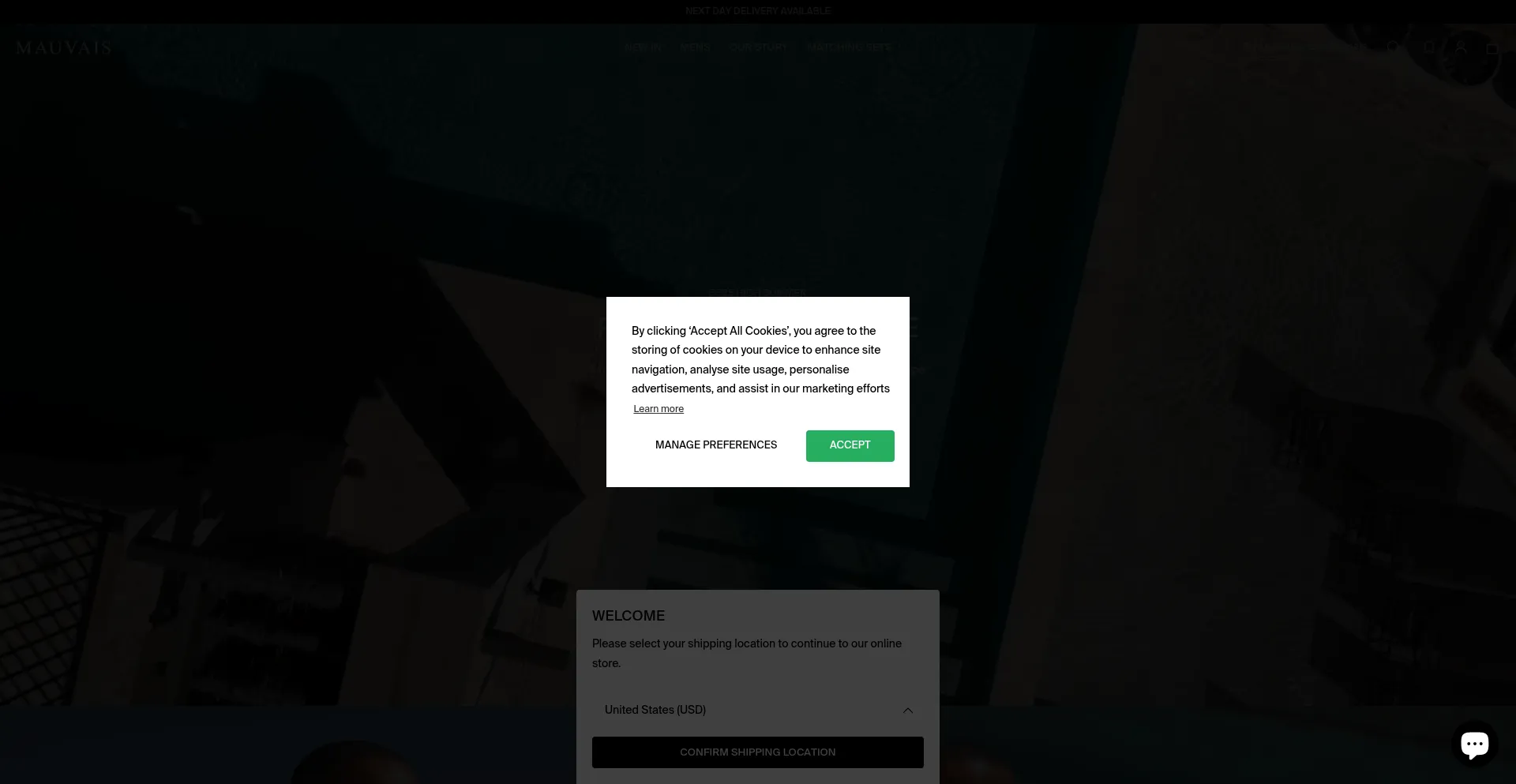 Website screenshot of Mauvais.co.uk