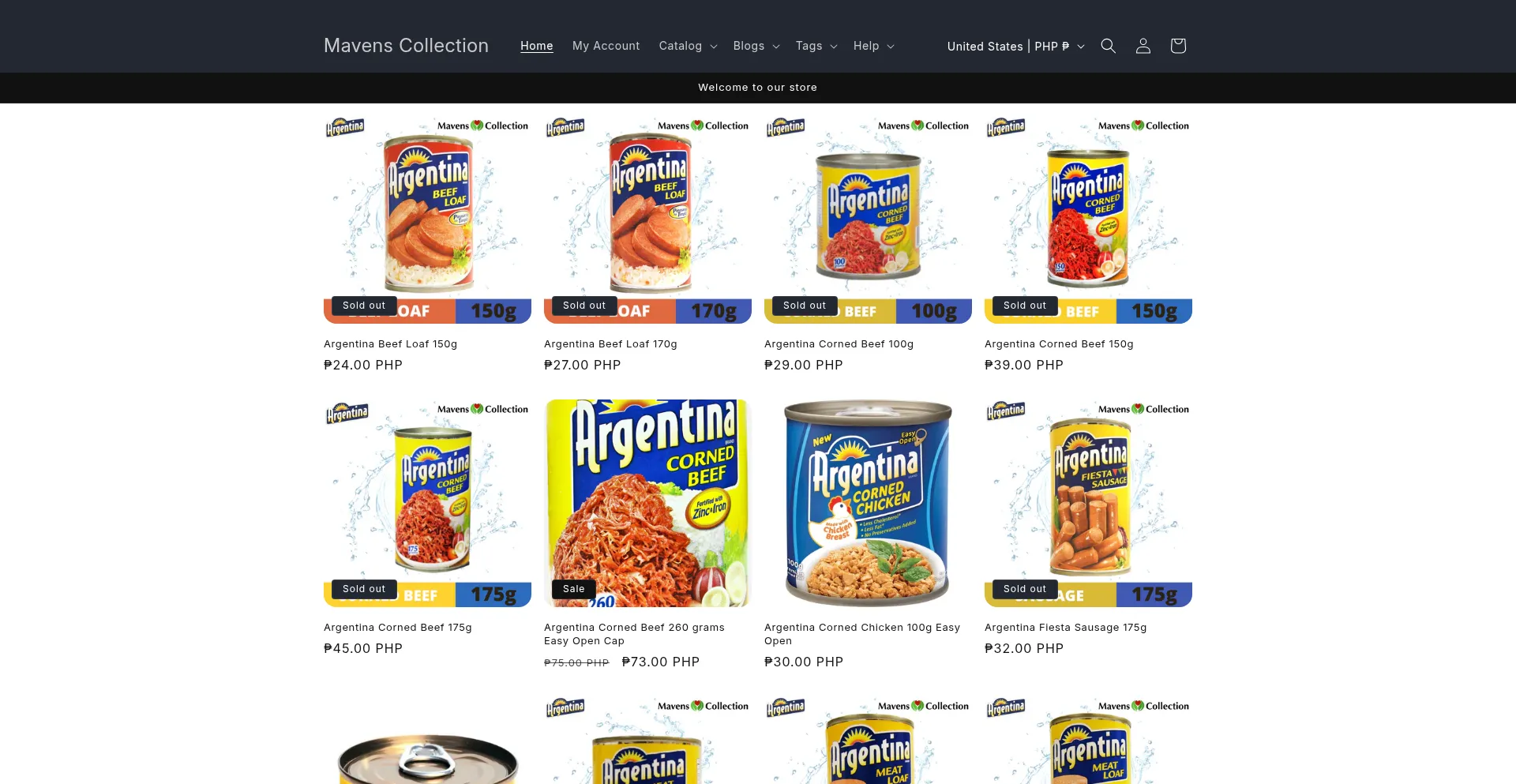 Website screenshot of Mavenscollection.com