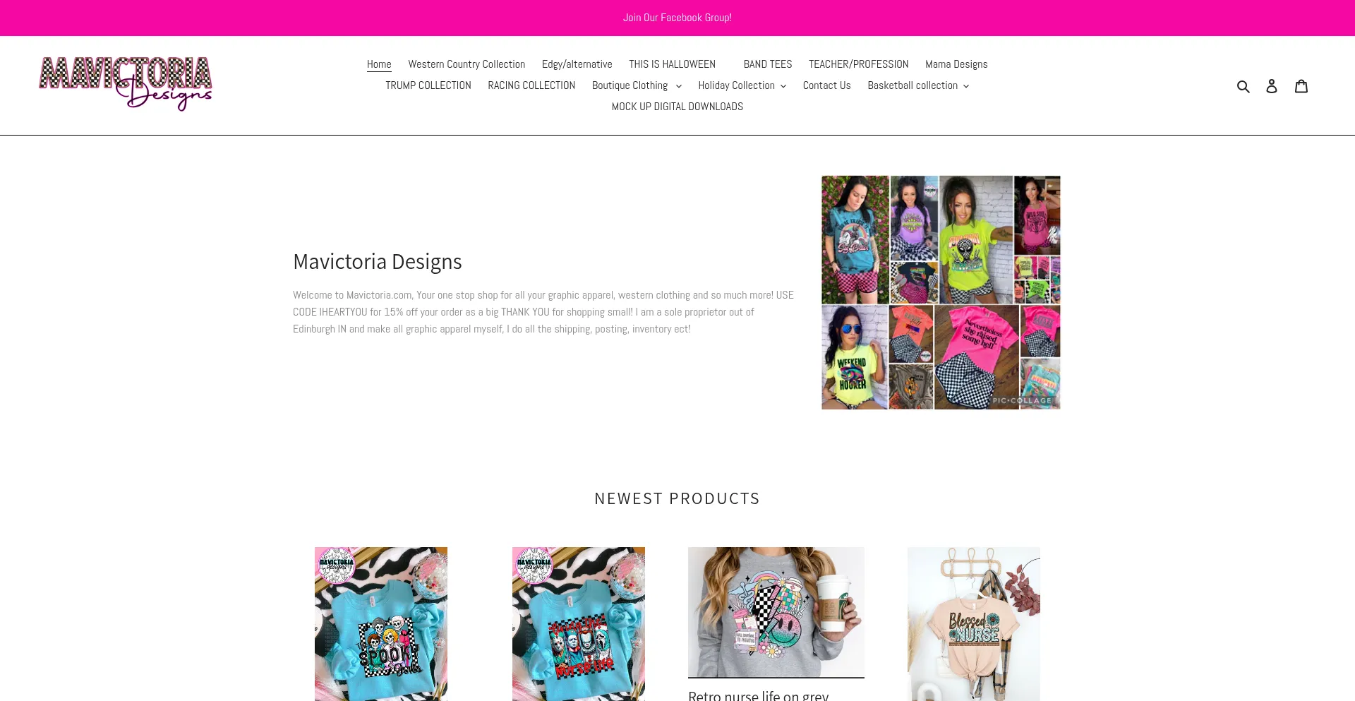 Website screenshot of Mavictoria.com