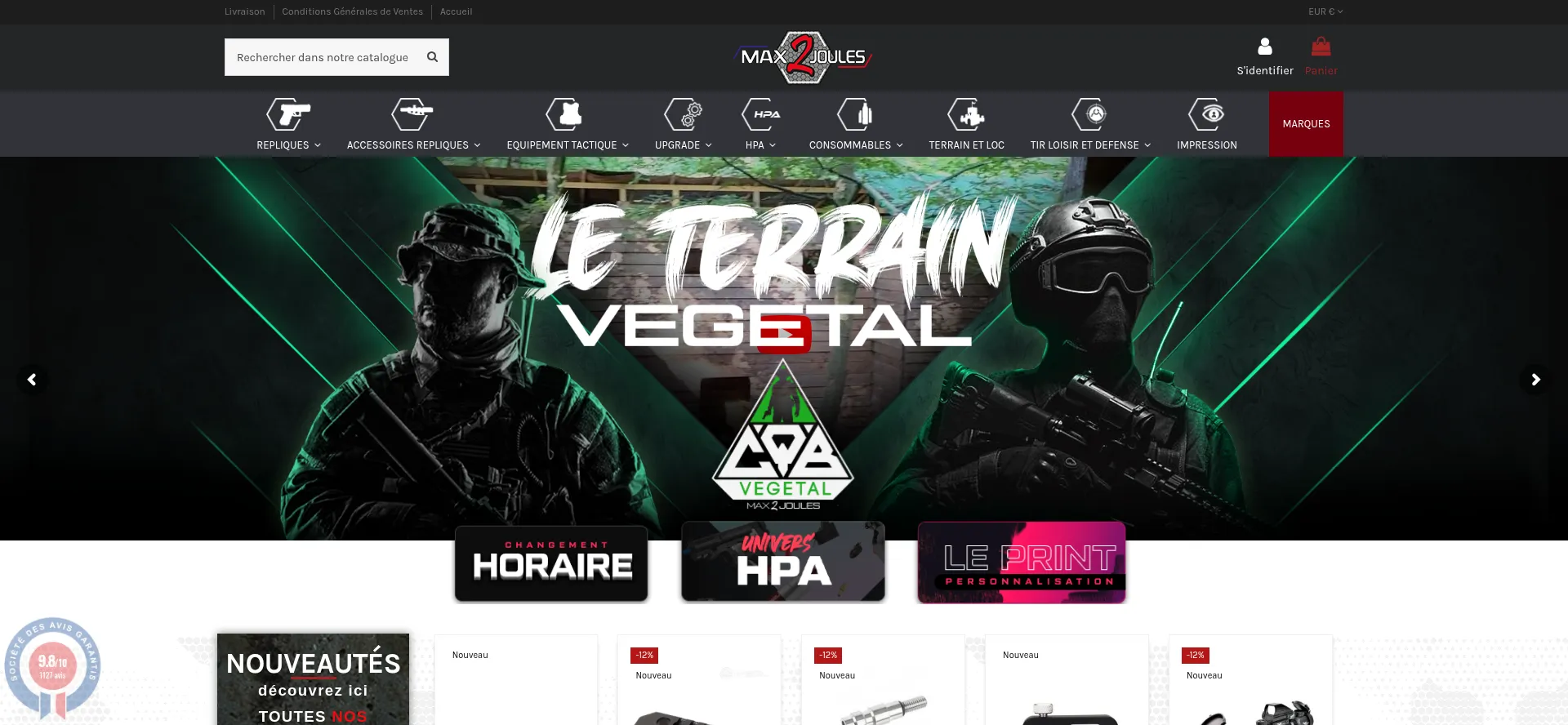 Website screenshot of Max2joules.com
