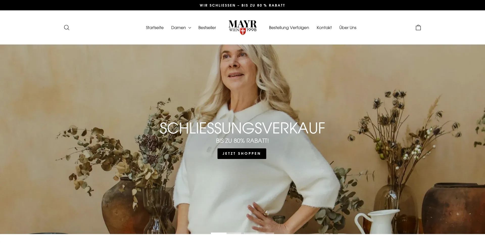 Website screenshot of Mayr-wien.at