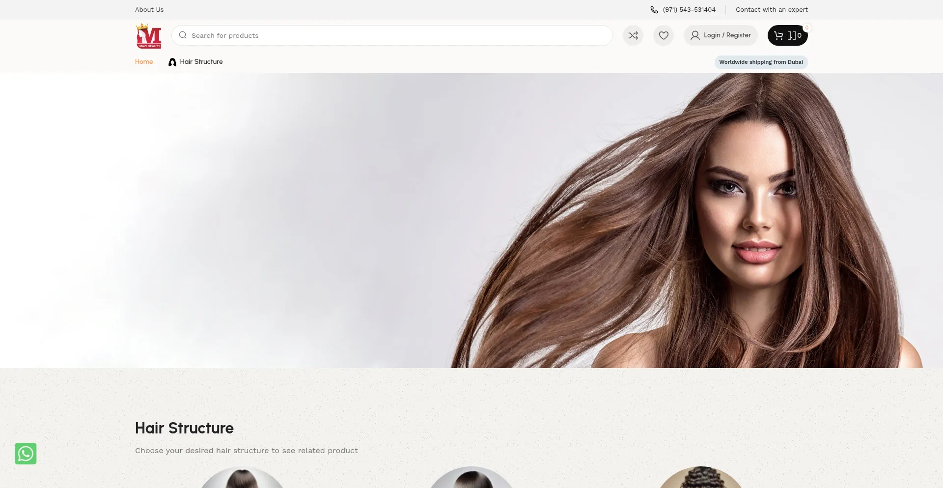 Website screenshot of Mazibeauty.shop
