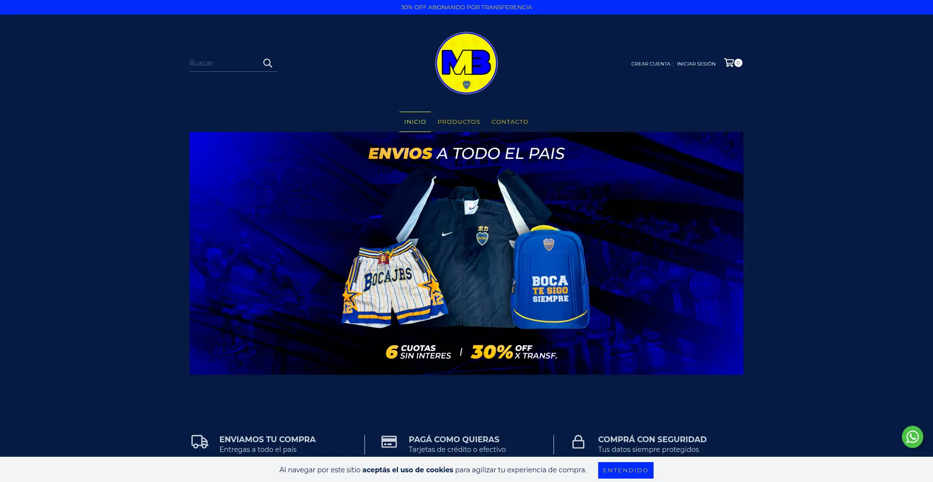 Mbindumentaria.com.ar Screenshot